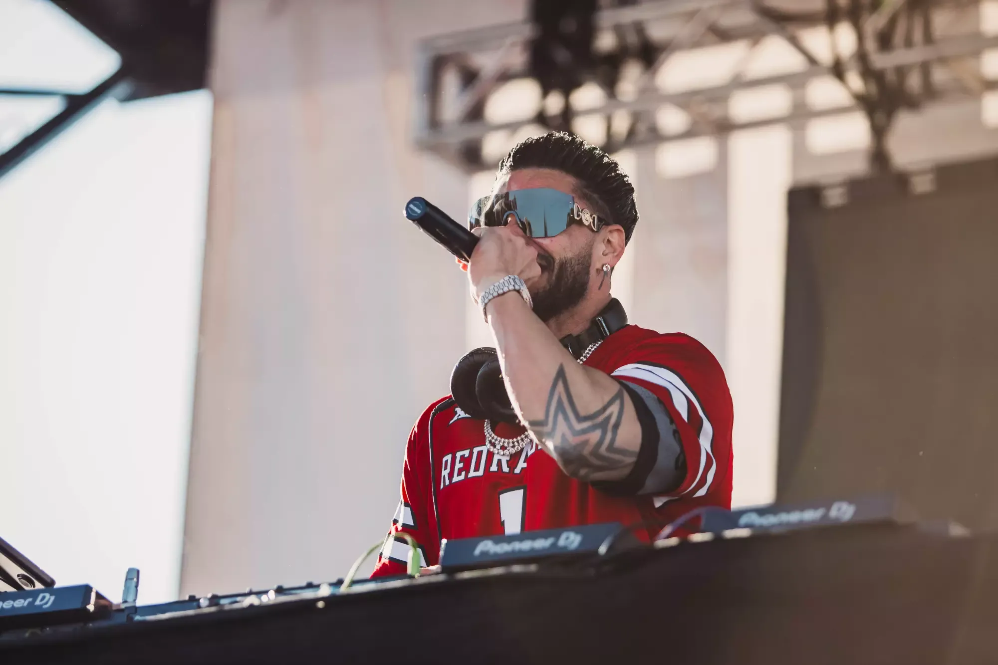 DJ Pauly D performs during Raider Alley.