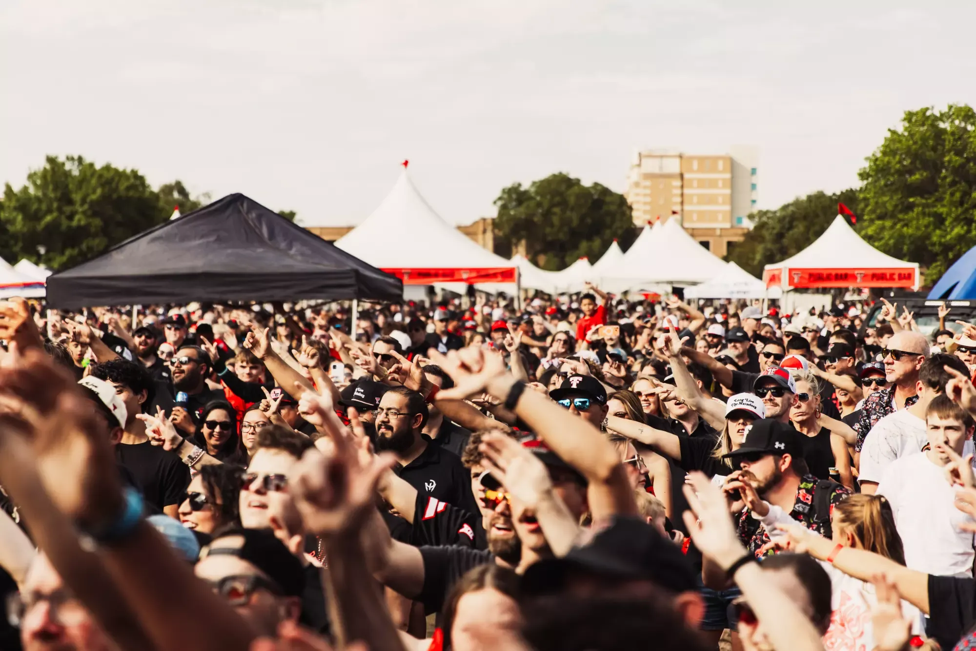 Red Raider fans enjoy a live performance during Raider Alley.
