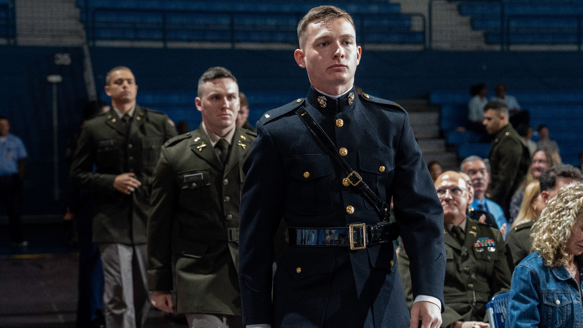 Citadel cadets take part in a joint military commissioning where they received their officer’s commission, and received their first salute on May 8, 2026 in Charleston, South Carolina.(Ed Wray/The Citadel).