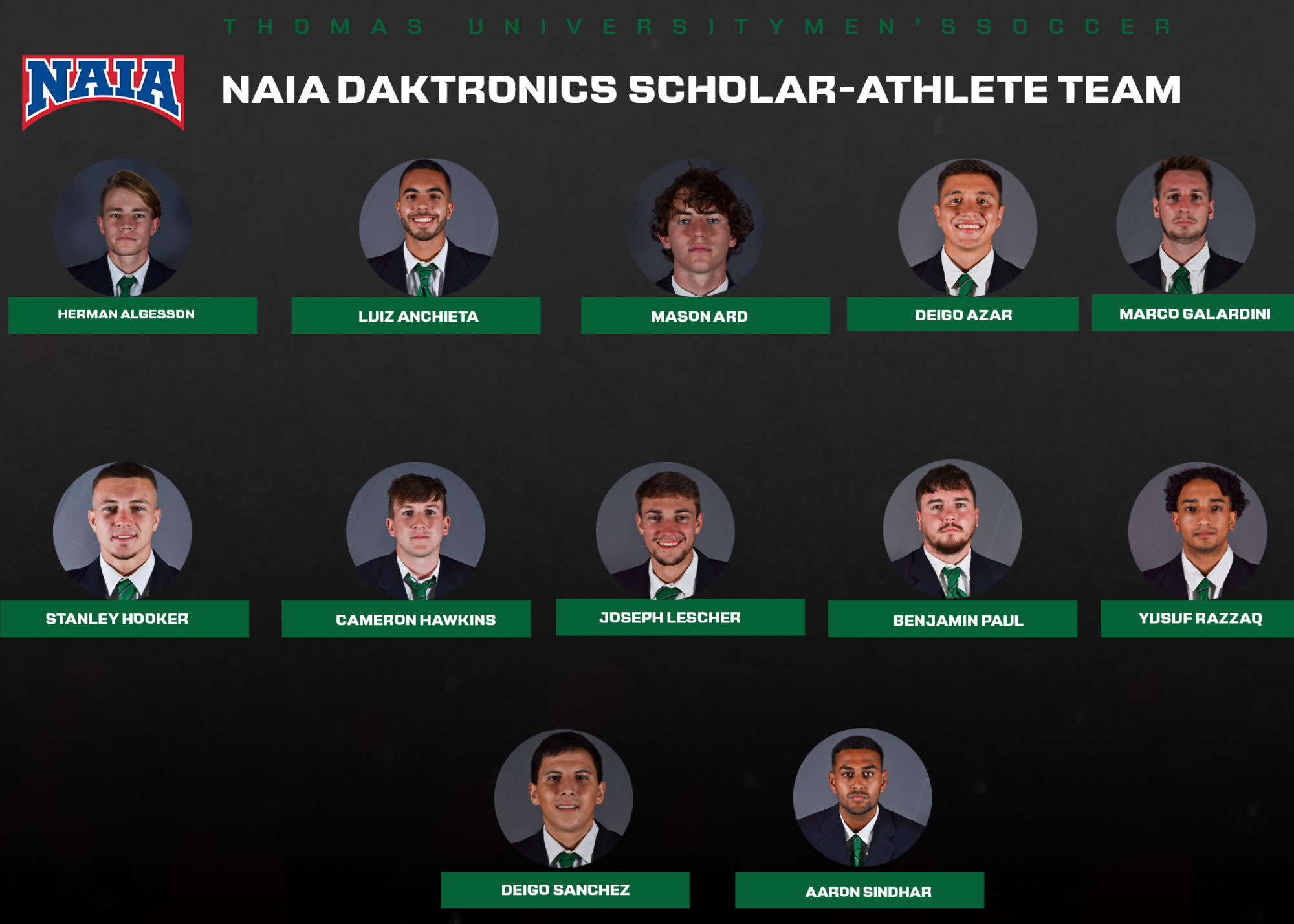 Men Soccer Daktronic Scholar Athlete