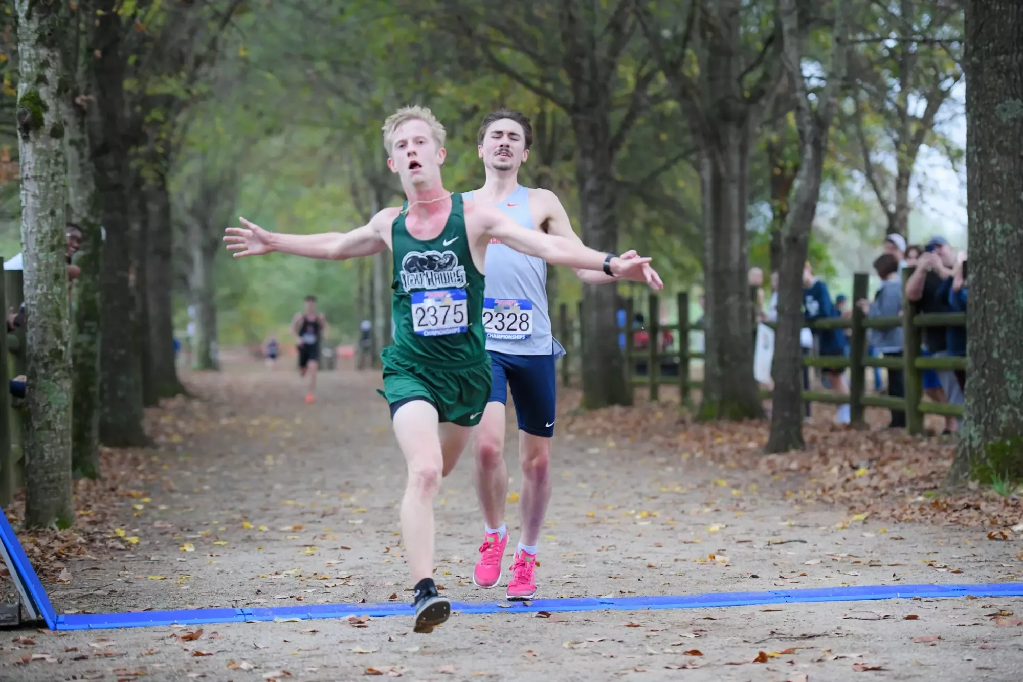 Landon competing for the finish