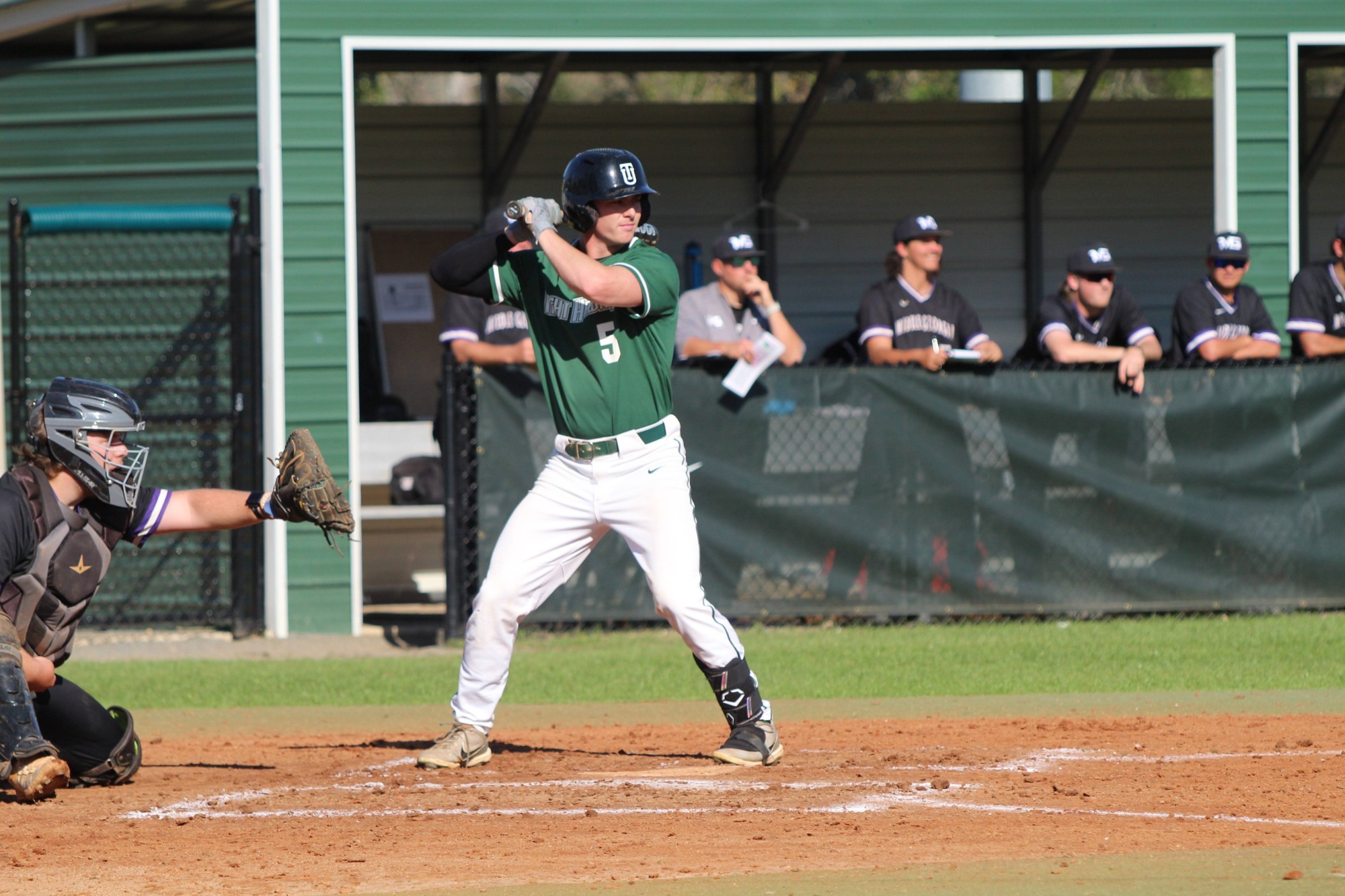 Gabe Tafelski stands in the box