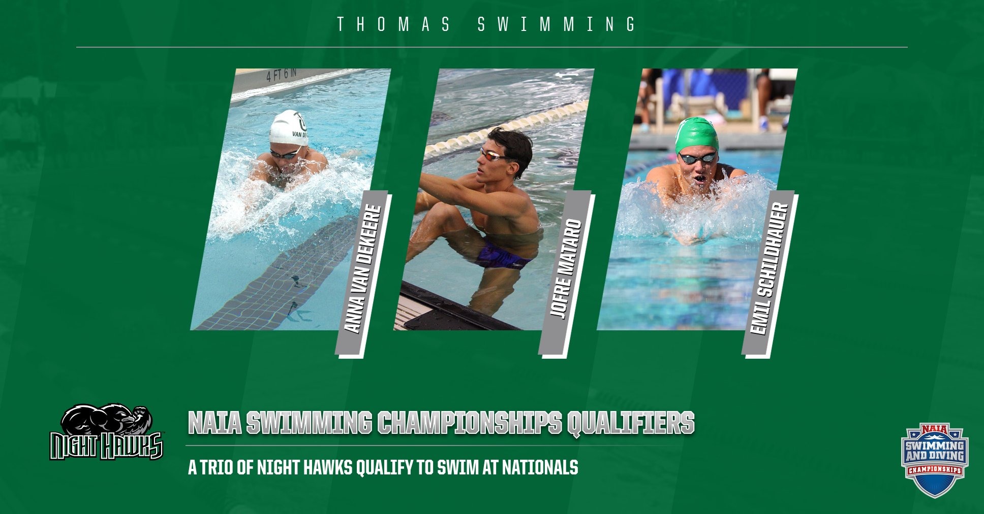 Three swimmers qualify for nationals