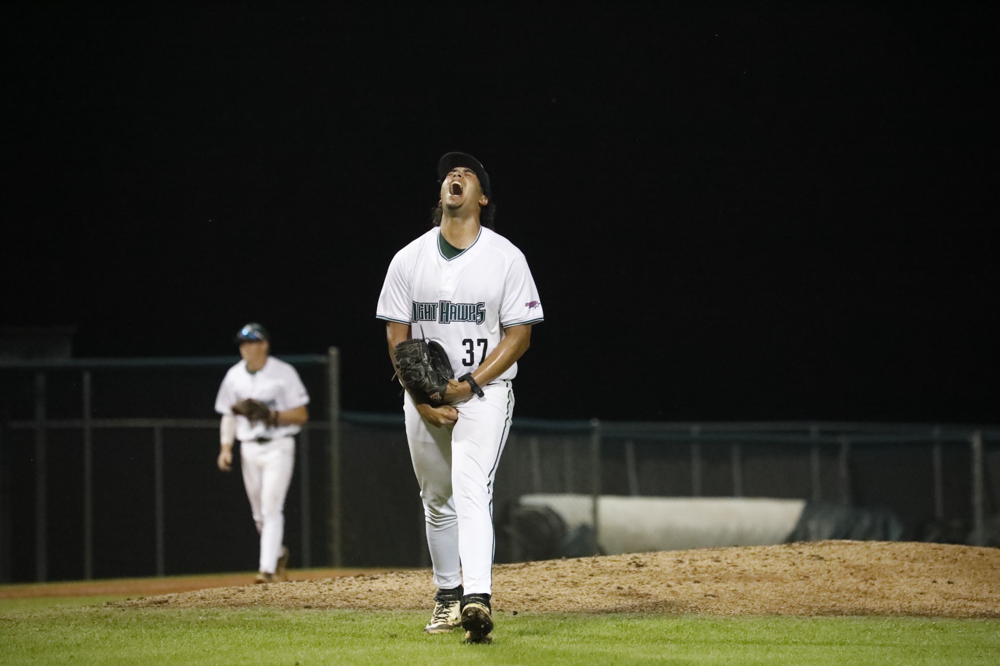 Padilla celebrates after getting out the inning