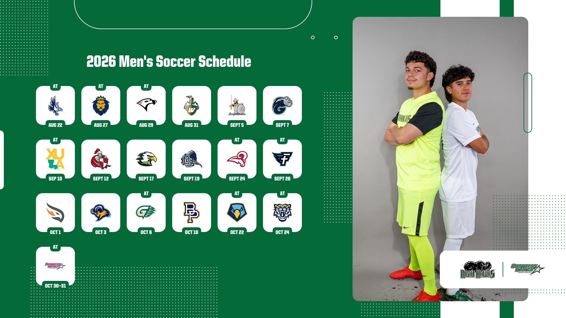 2026 TU Men's Soccer Schedule