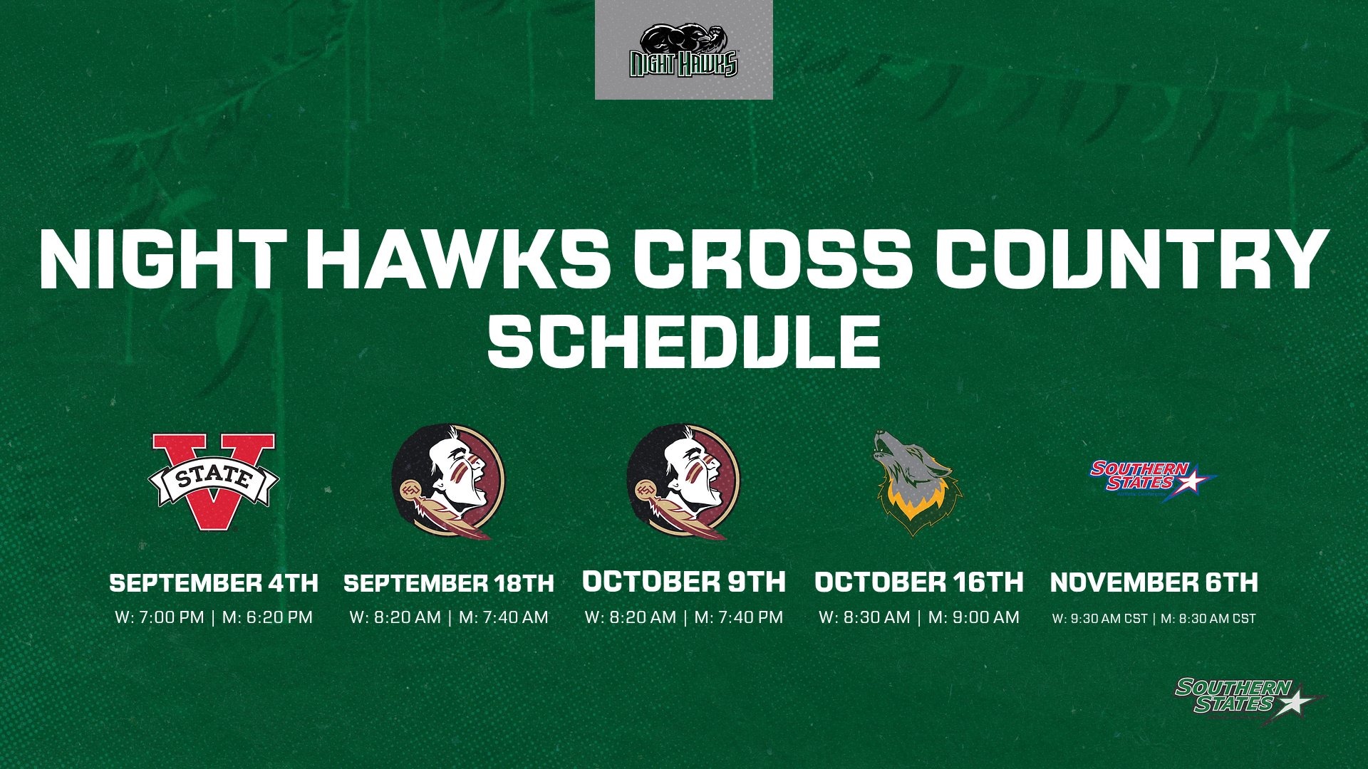 2026 Men's and Women's Cross Country Schedule