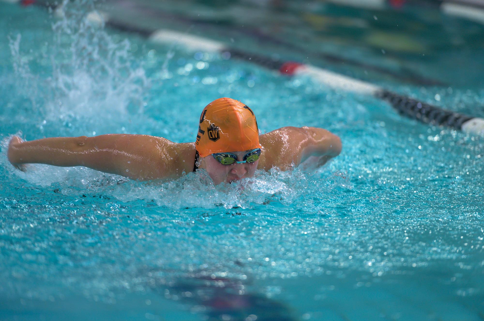 Ryley McRae swimming at 2019-20 CW champs