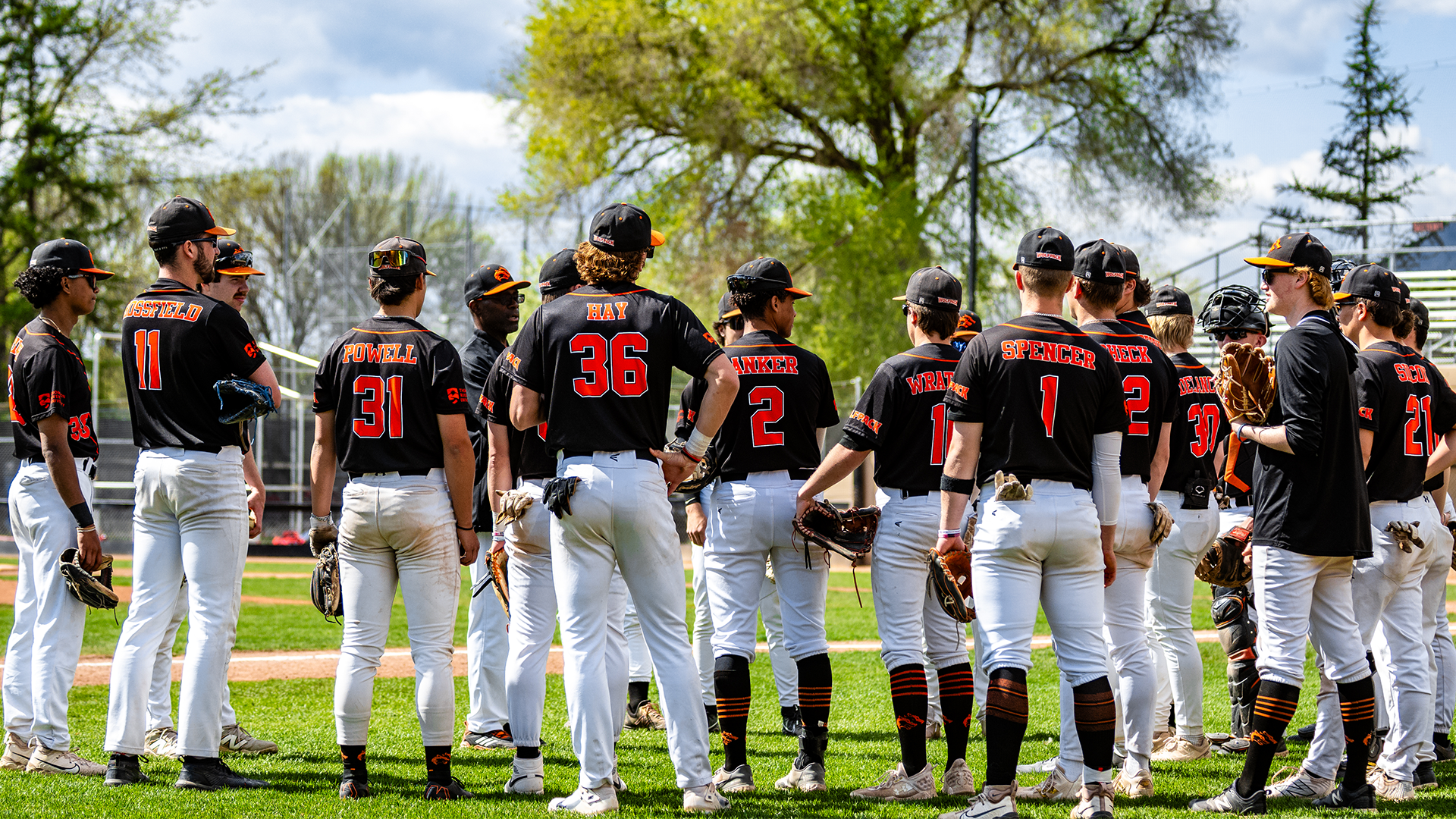 Baseball huddle