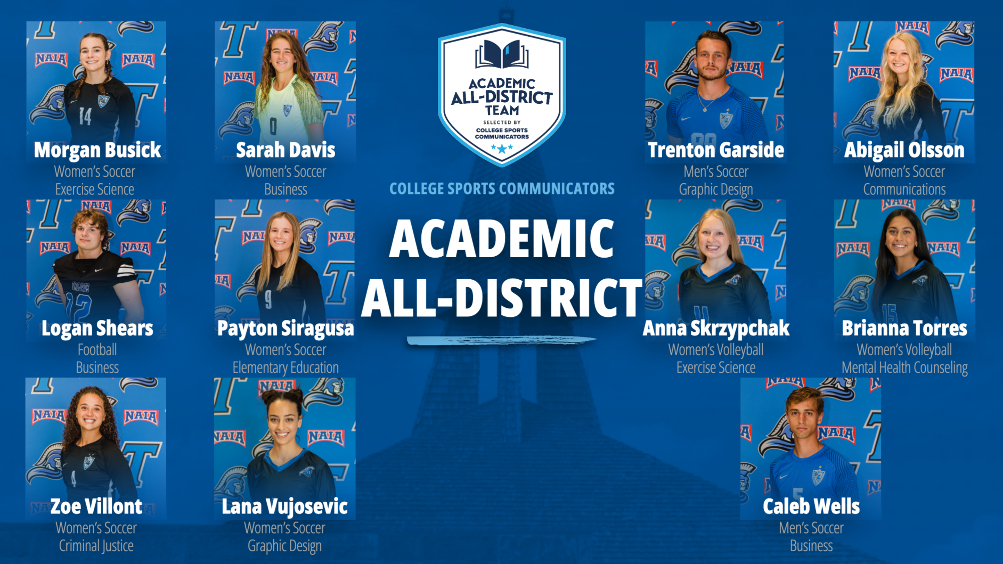 CSC Academic All-District Teams Graphic