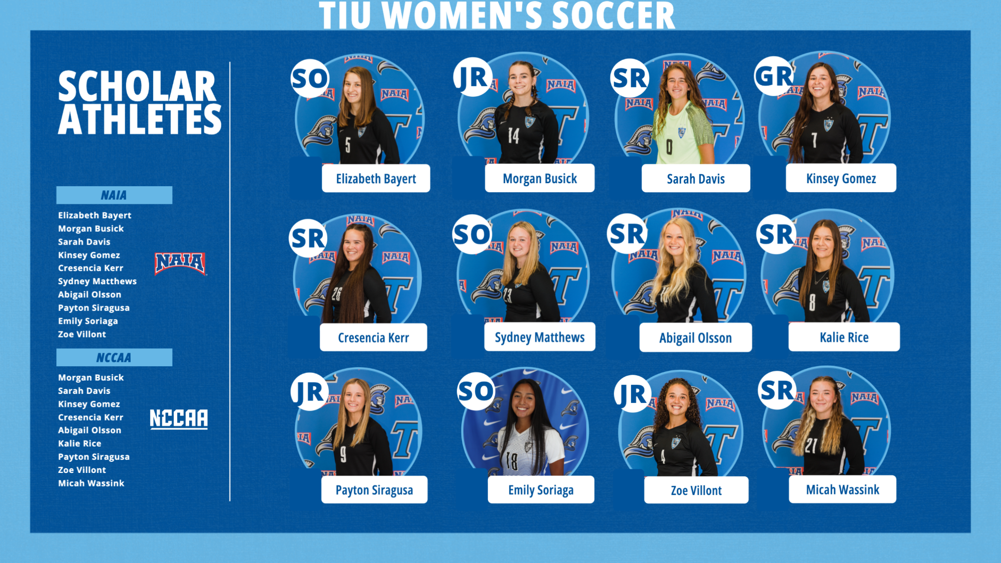 Women's Soccer Scholar Athletes 2022