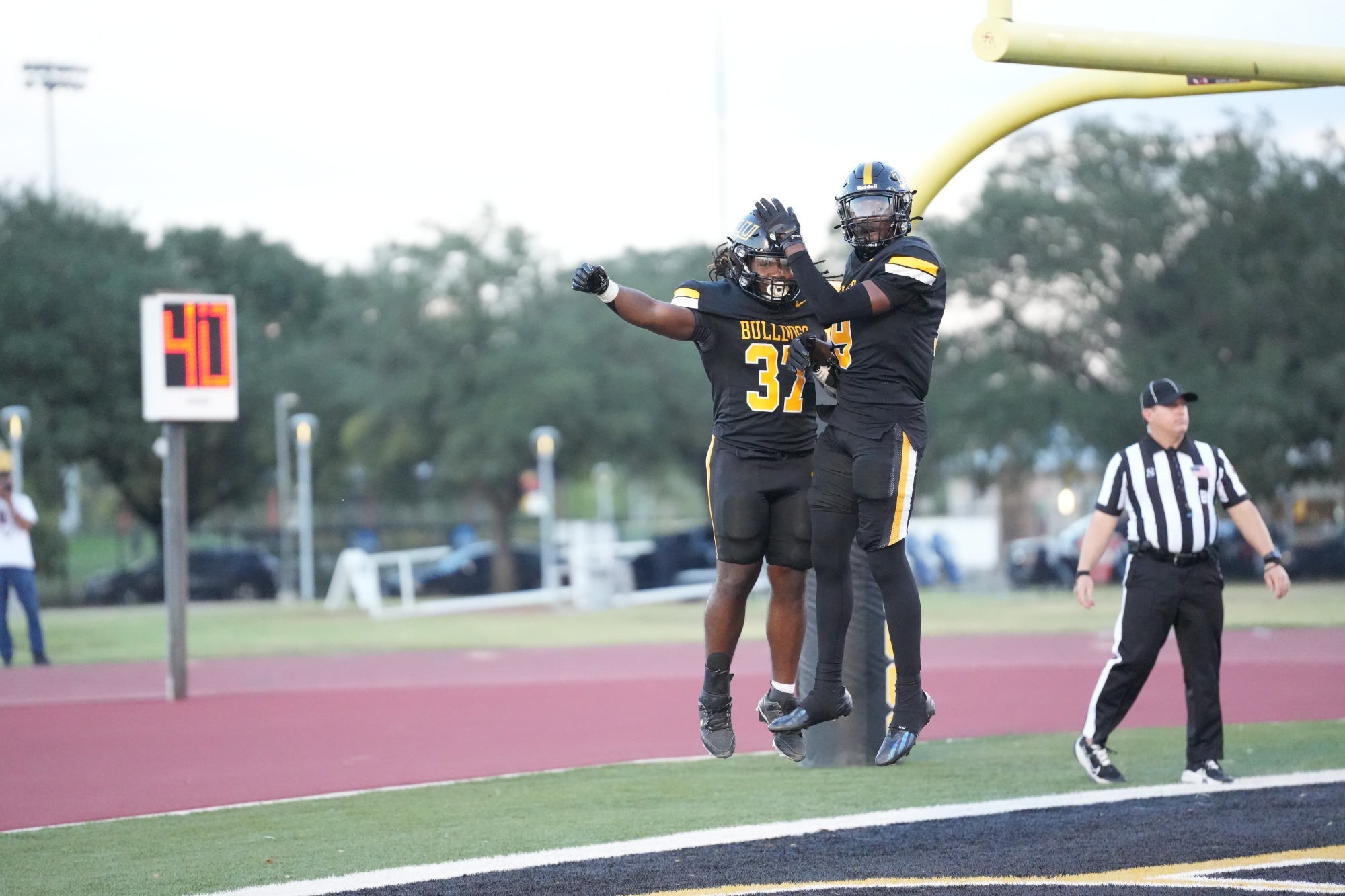 Reggie Hodge and Exavier Durham celebrate