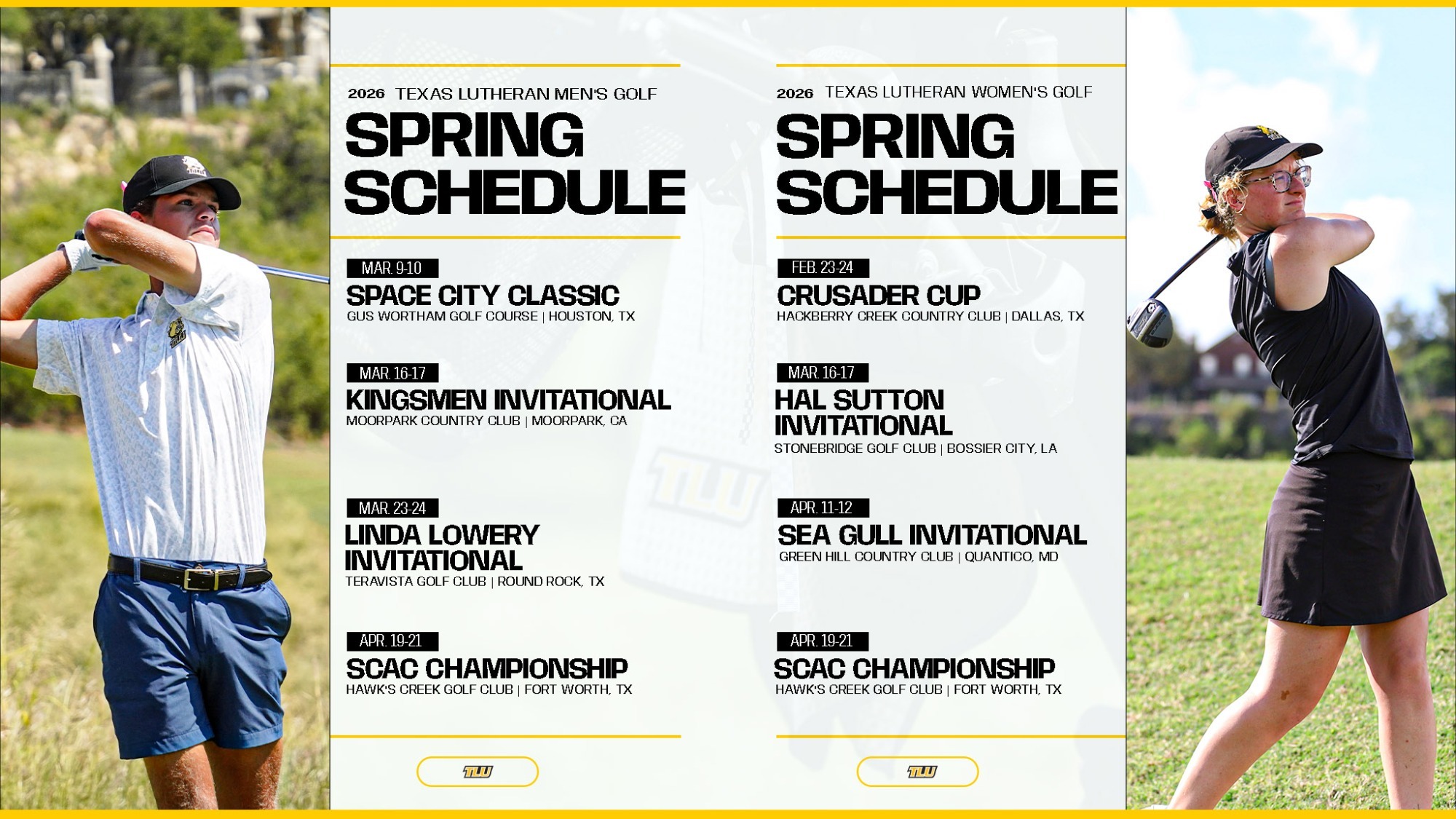 Golf schedule poster