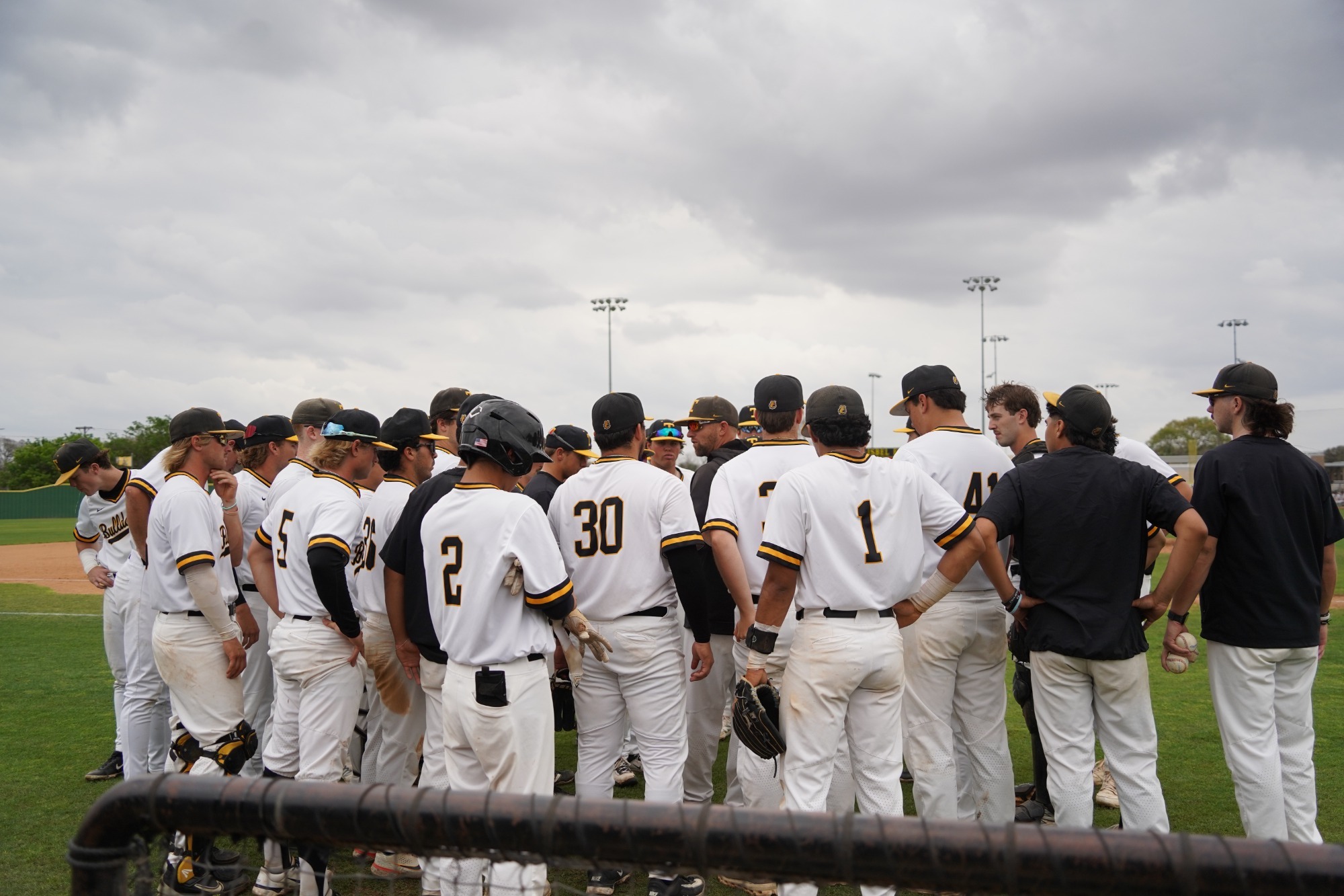 TLU baseball huddle