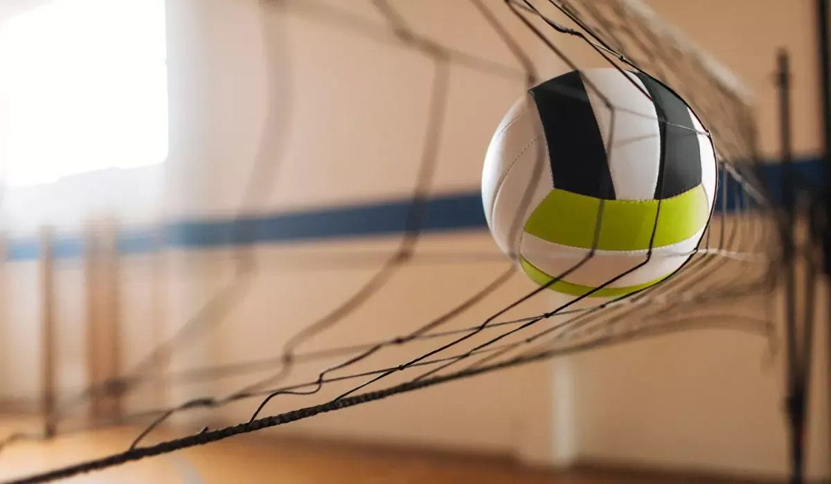 Volleyball hits net