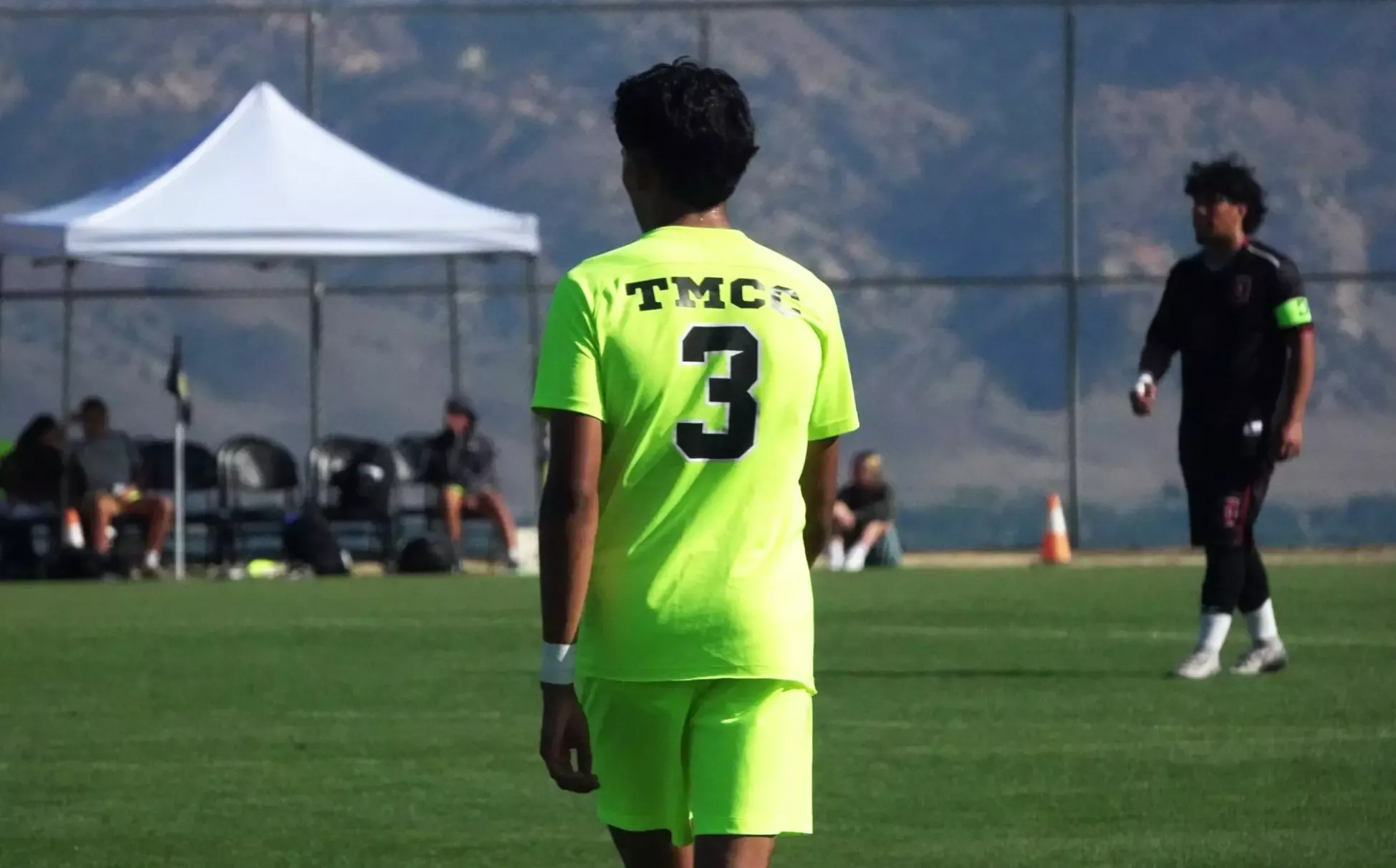 The back of Men's soccer player, Jersey: TMCC 3