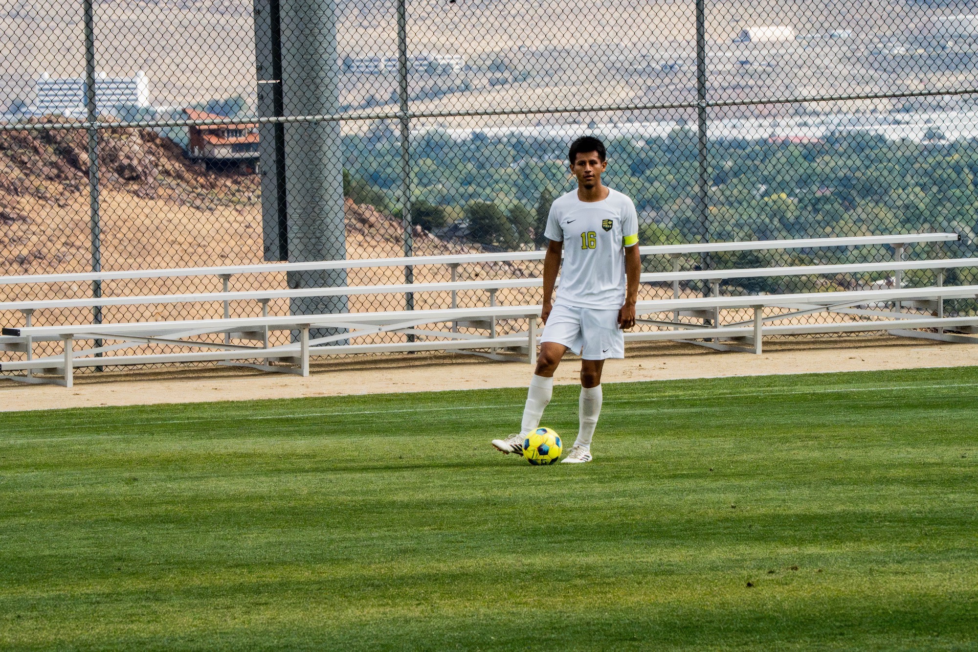 Tony Melendez relaxing with the ball