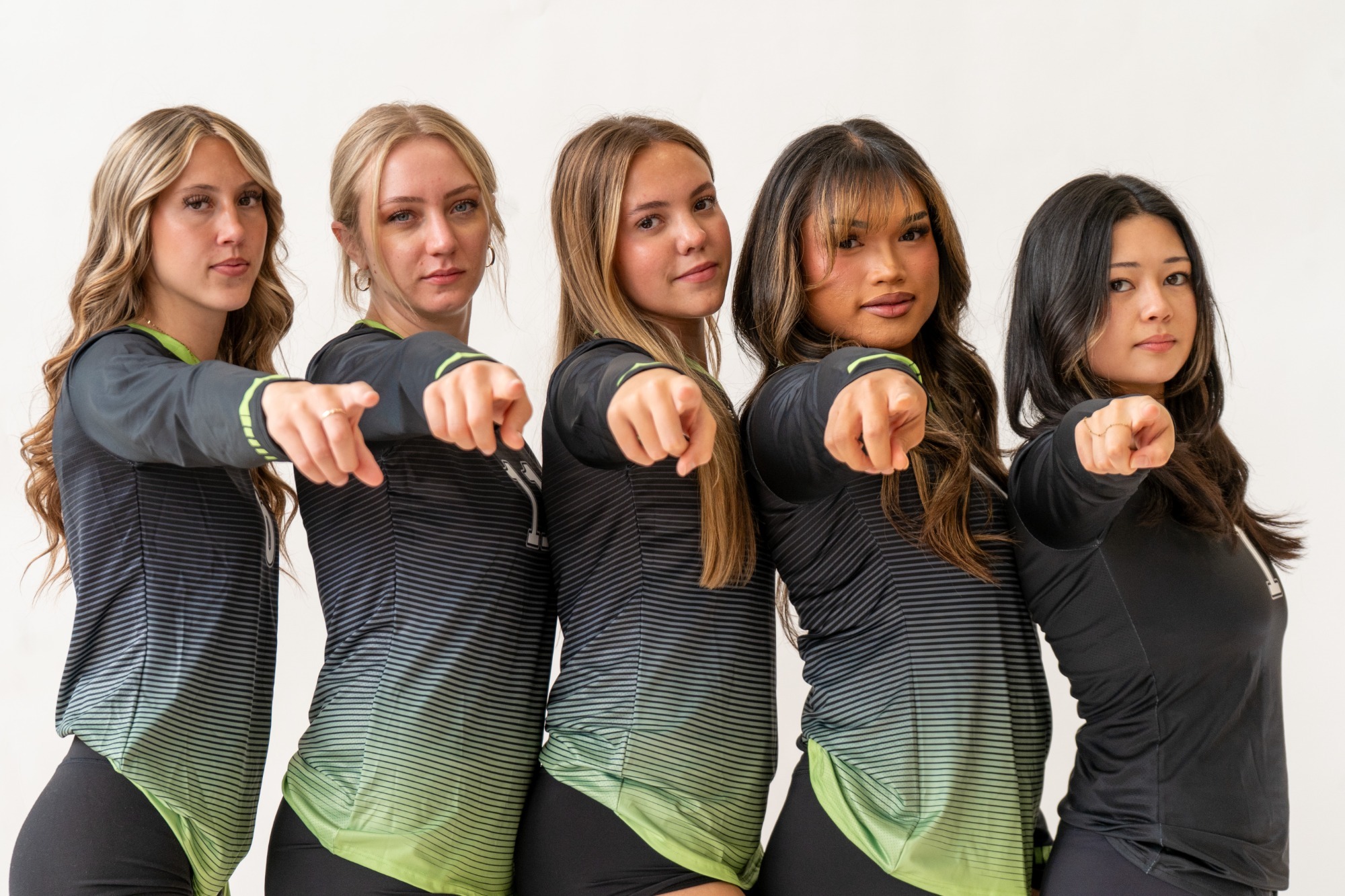 TMCC Volleyball Team Pointing