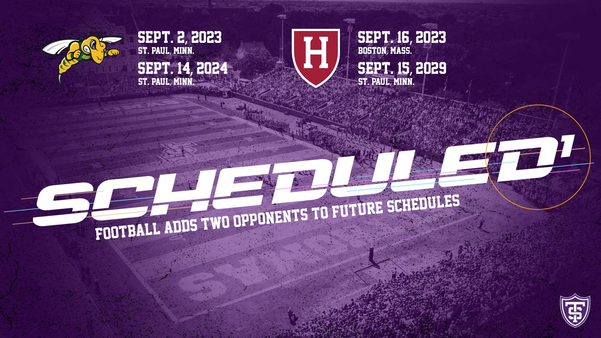 Football announces future games against Harvard and Black Hills State - The  University of St. Thomas