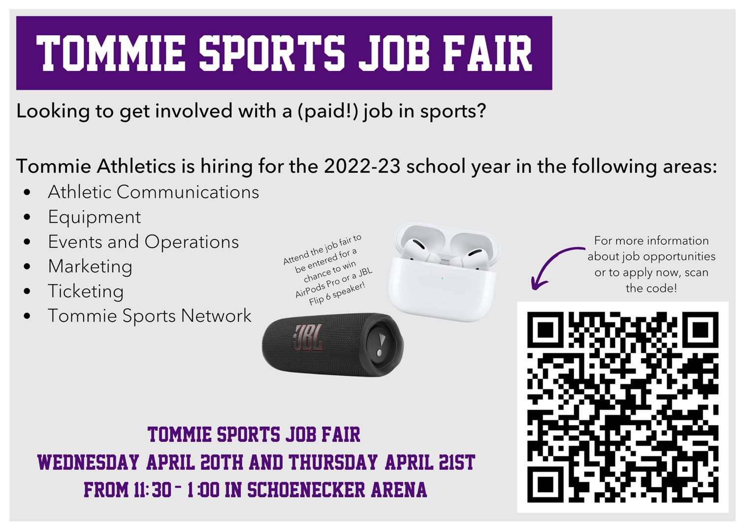 Athletics announces inaugural student assistant job fair The