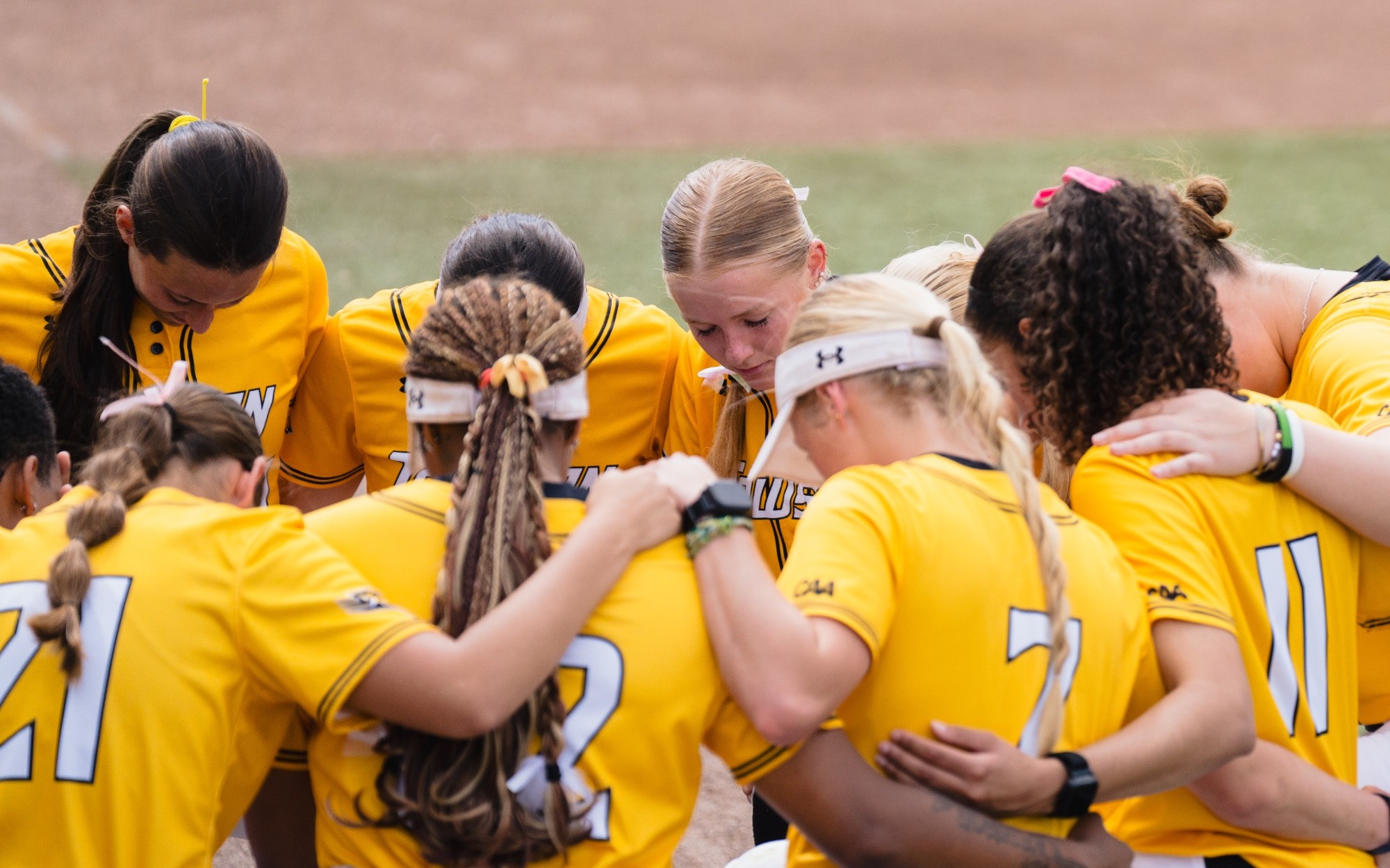 Softball huddle
