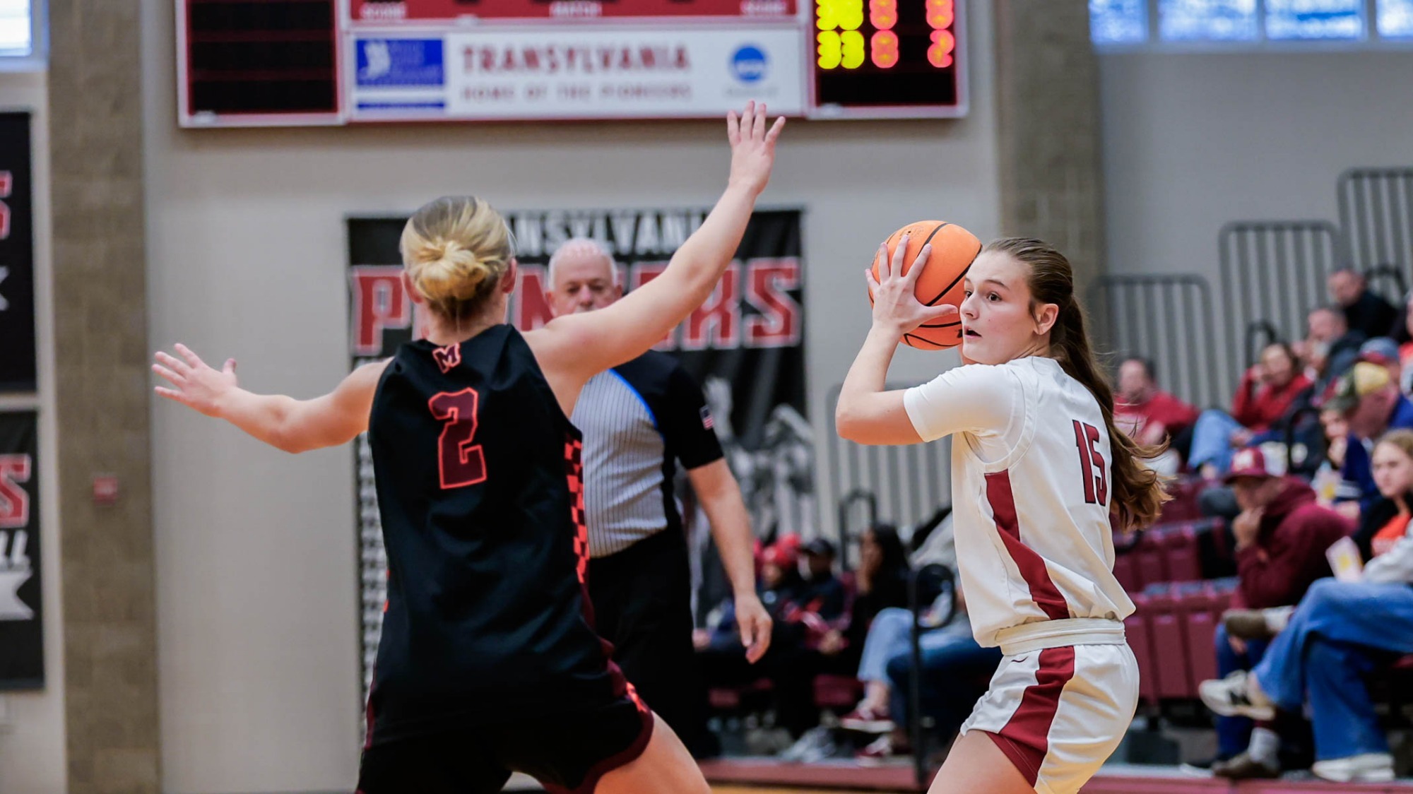 Transylvania's Hannah Glisson in Saturday's match up with Maryville. Image: Dig Deep Media. 