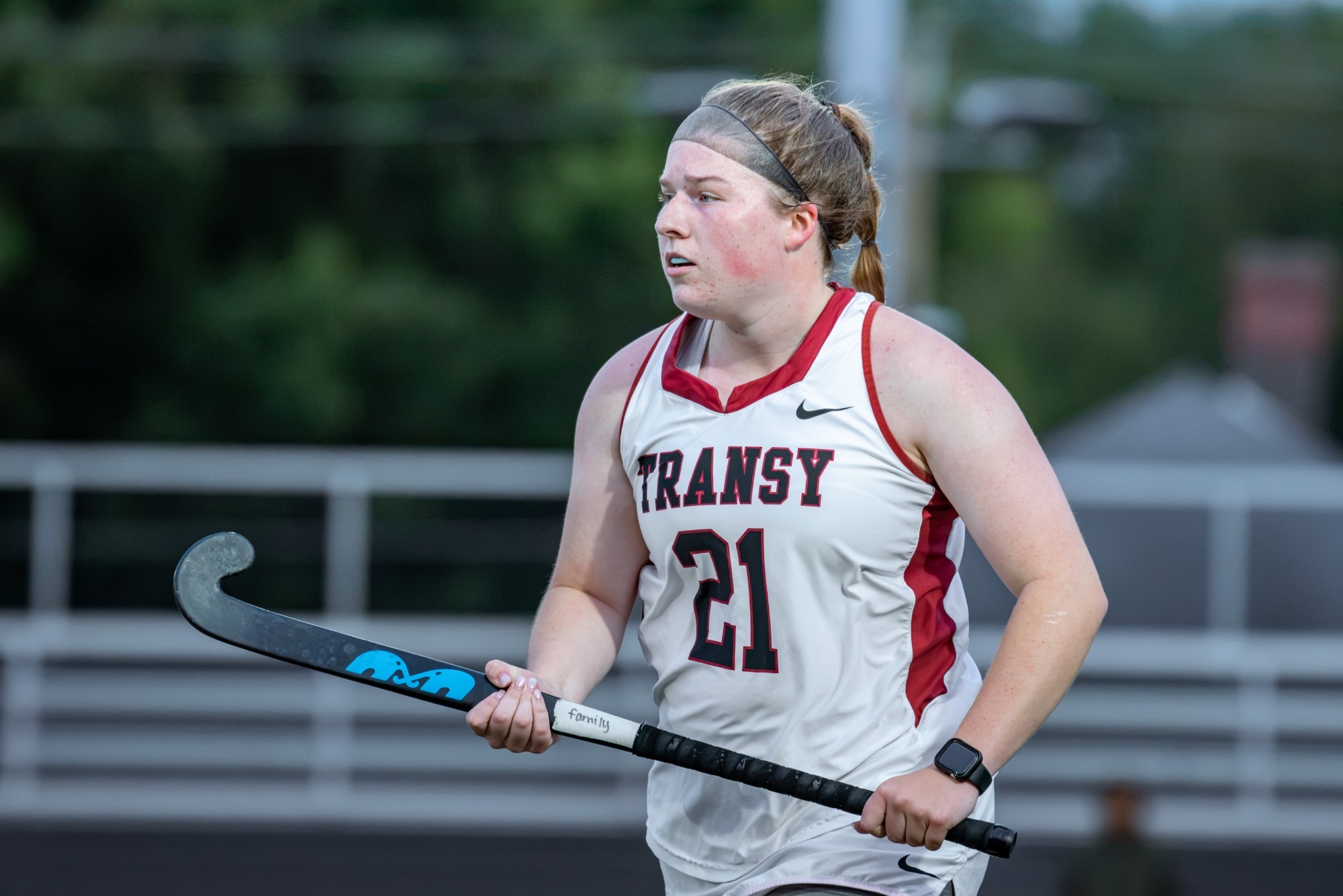 Anna Donadio (#21) in action against Centre College. 