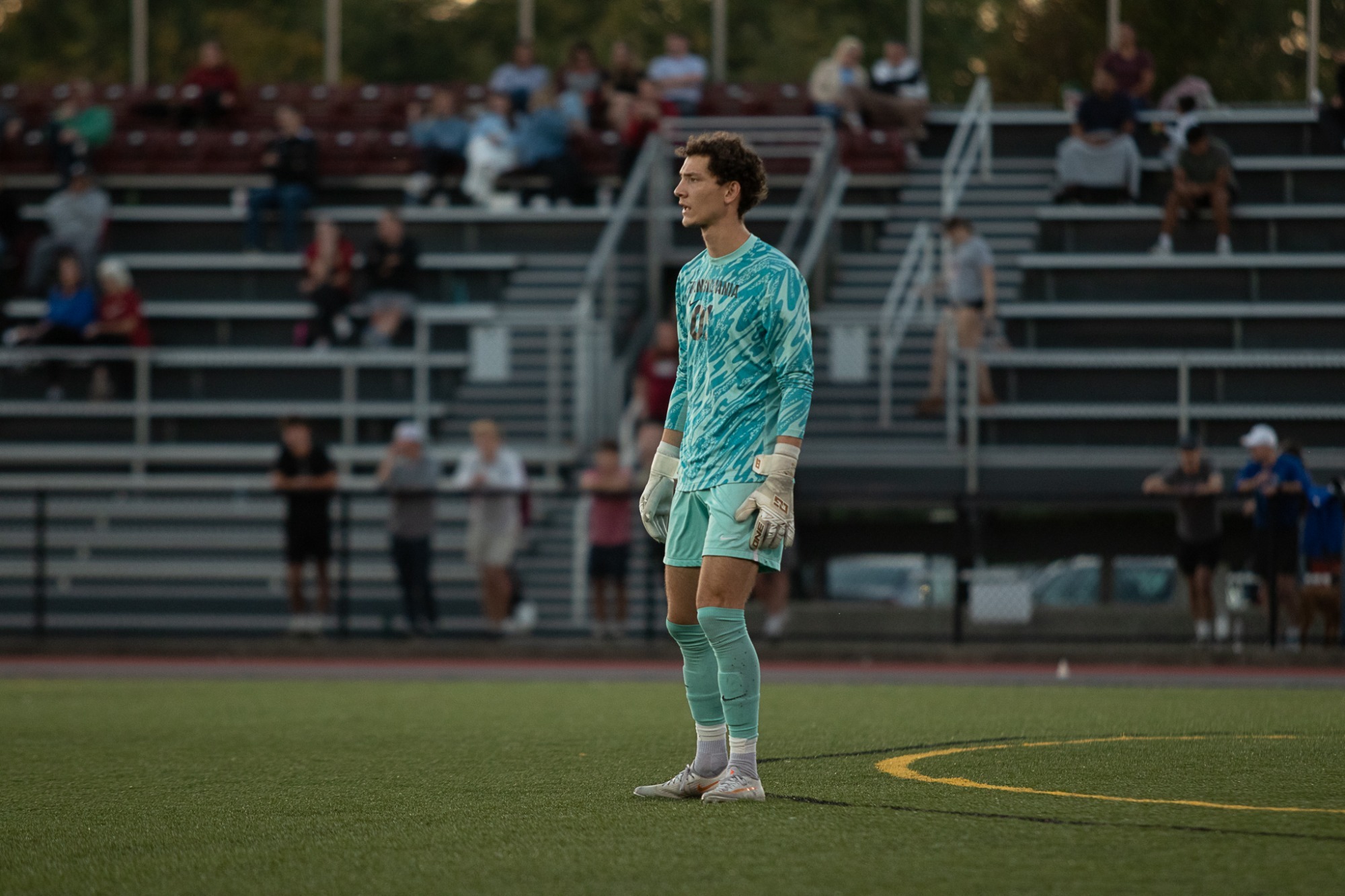 Ethan Drew in goal against Hanover. 