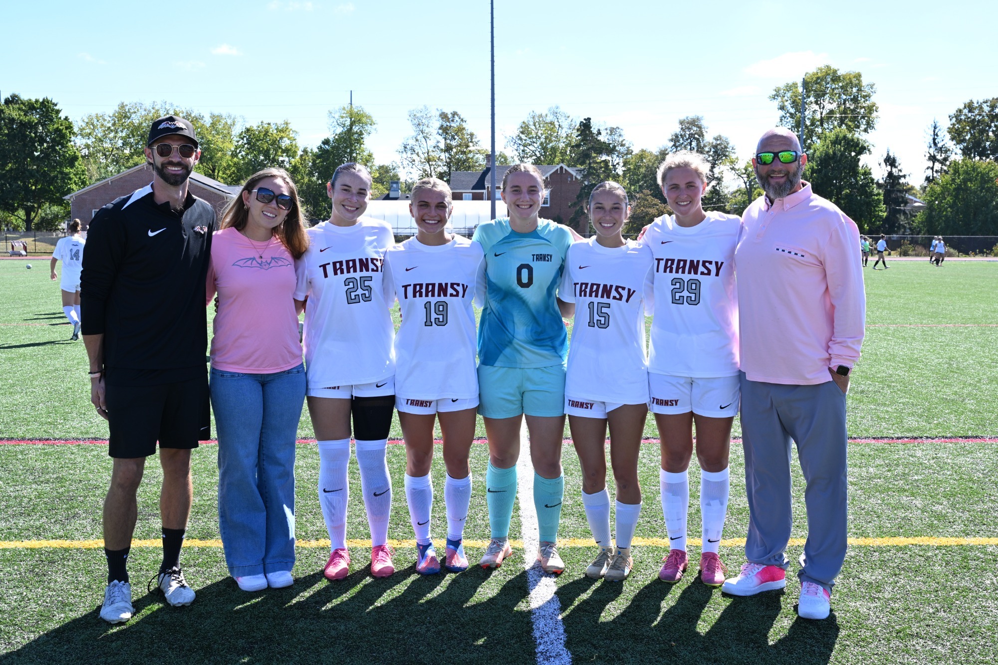 Transylvania's senior class is celebrated and posed with Transylvania's coaching staff prior to Saturday's game. 