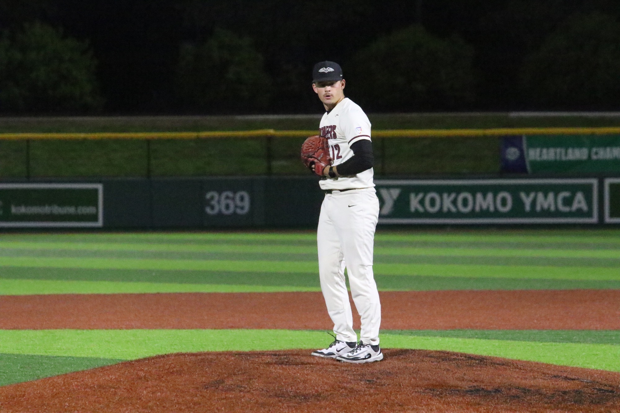 Drew Bowles at the mound in Transy’s round one 11-1 victory over RHIT. 