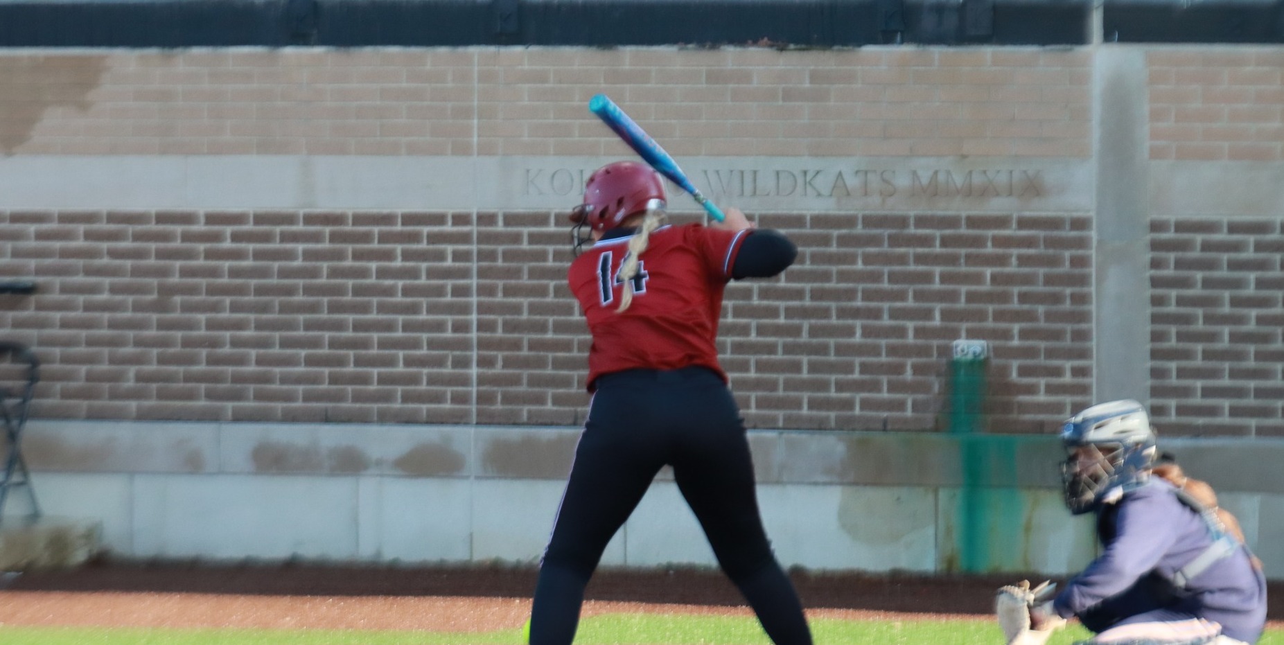 Kailey Goetz (#14) at bat in Kokomo. 