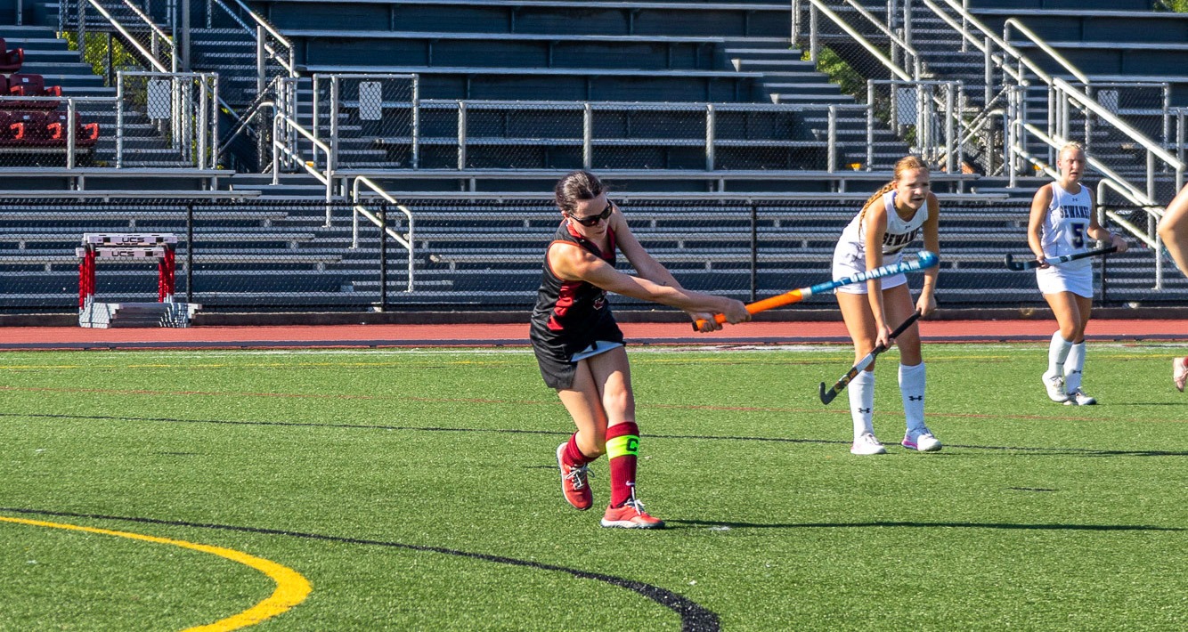 Lucy Cohen (#3) in action against Sewanee in Transylvania's season opener at Pat Deacon Stadium. 