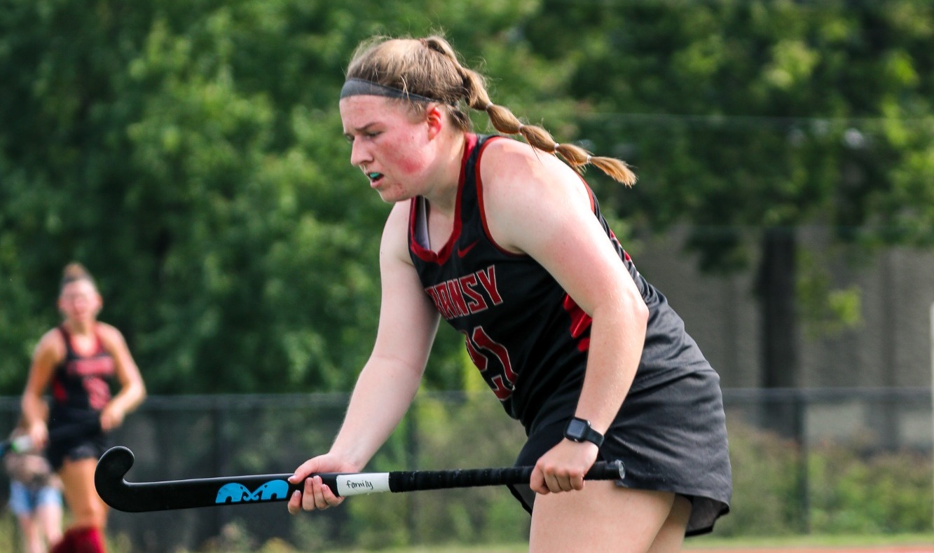 Anna Donadio competes on the field at Pat Deacon Stadium. 
