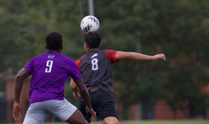 Transylvania in action against Mount Union as a battle for the ball ensues at Pat Deacon Stadium. 