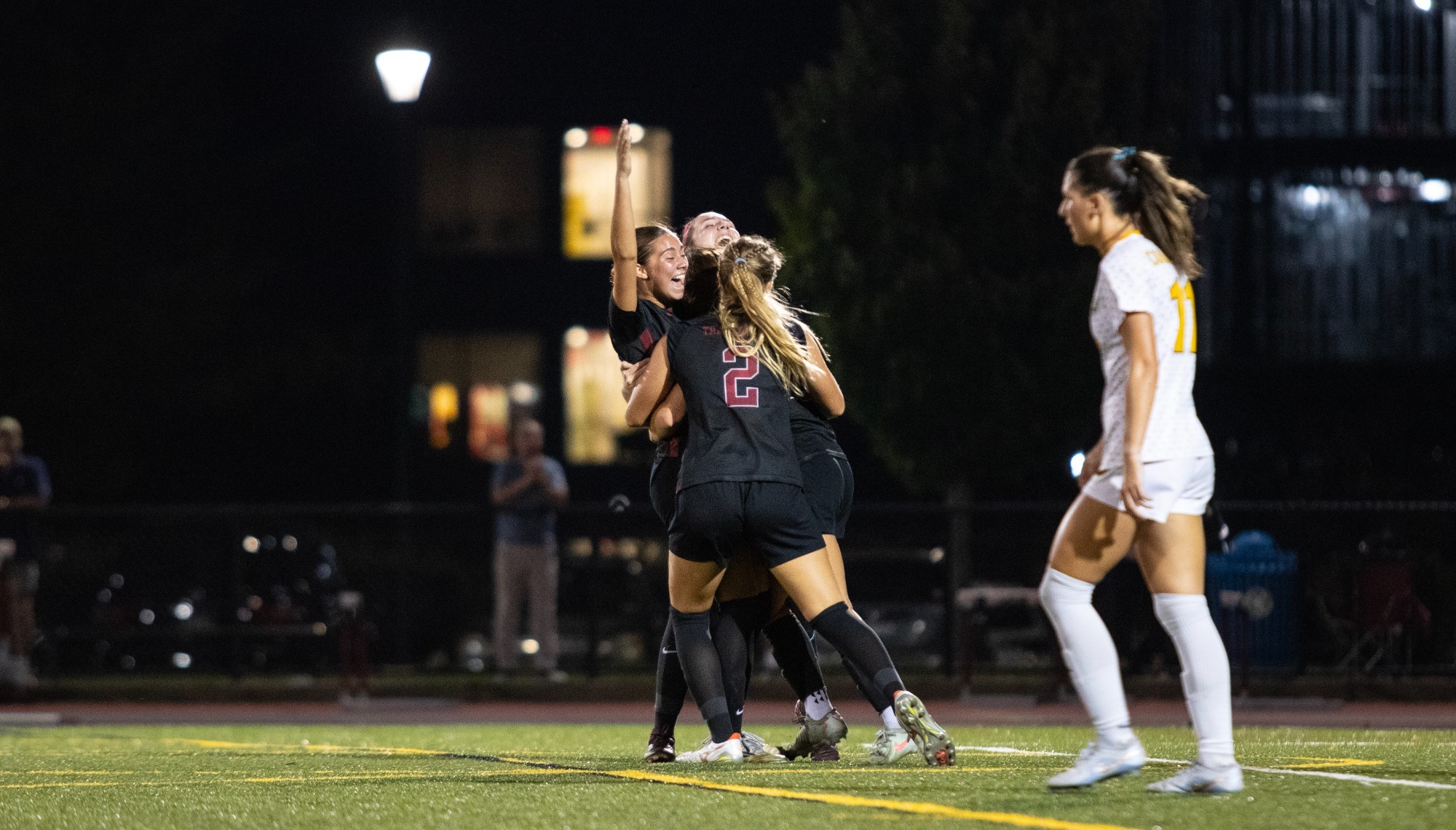 Chilton celebrates after scoring the game tying goal, the first of her collegiate career, against Centre at Pat Deacon Stadium. 