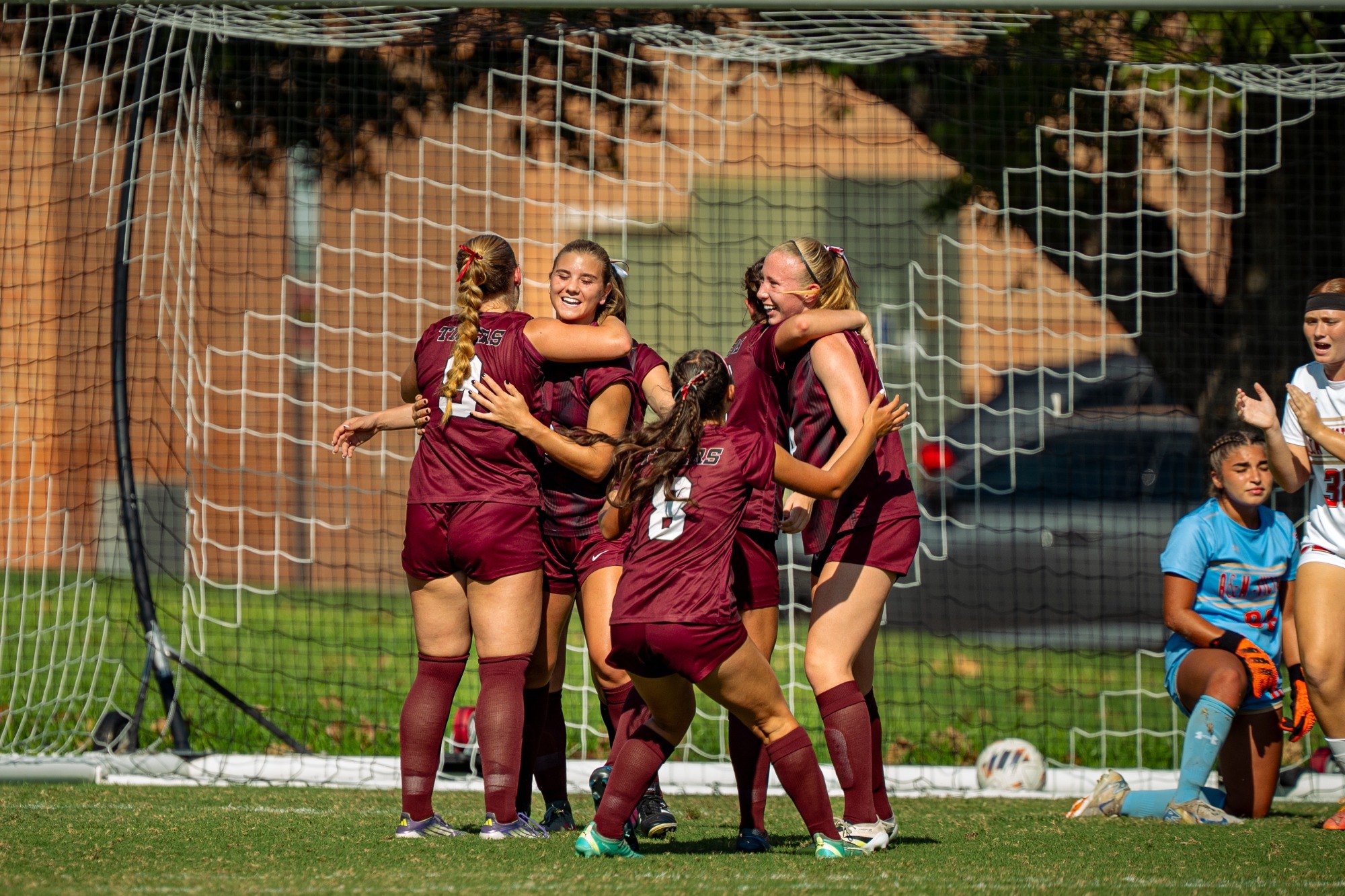 trinity womens soccer team celebration