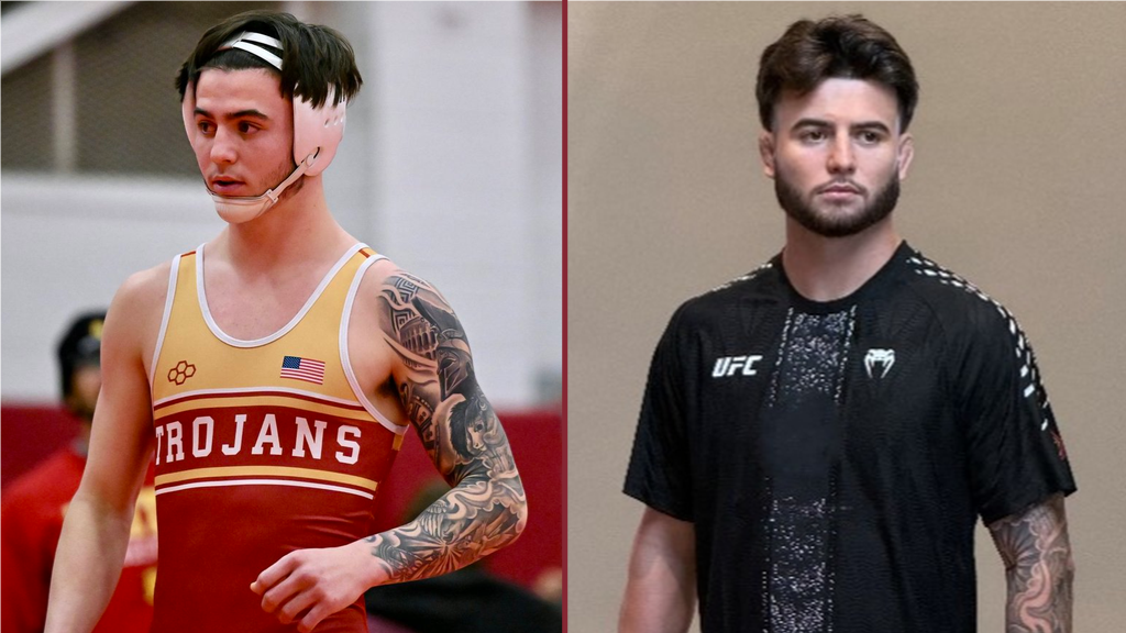 Sean Kelley (left) at Triton wresling, him on the right in UFC