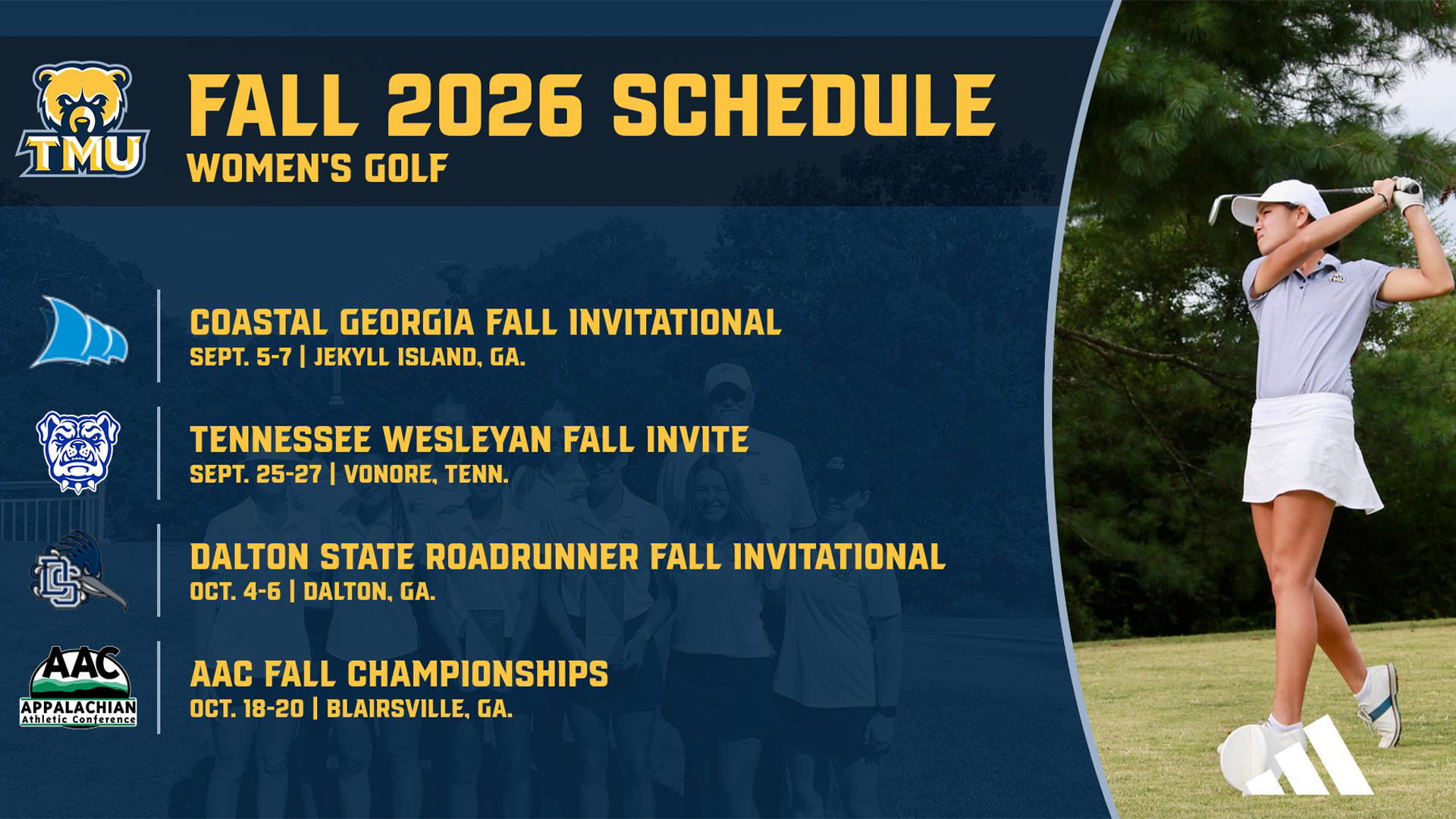 WGolf Fall Schedule