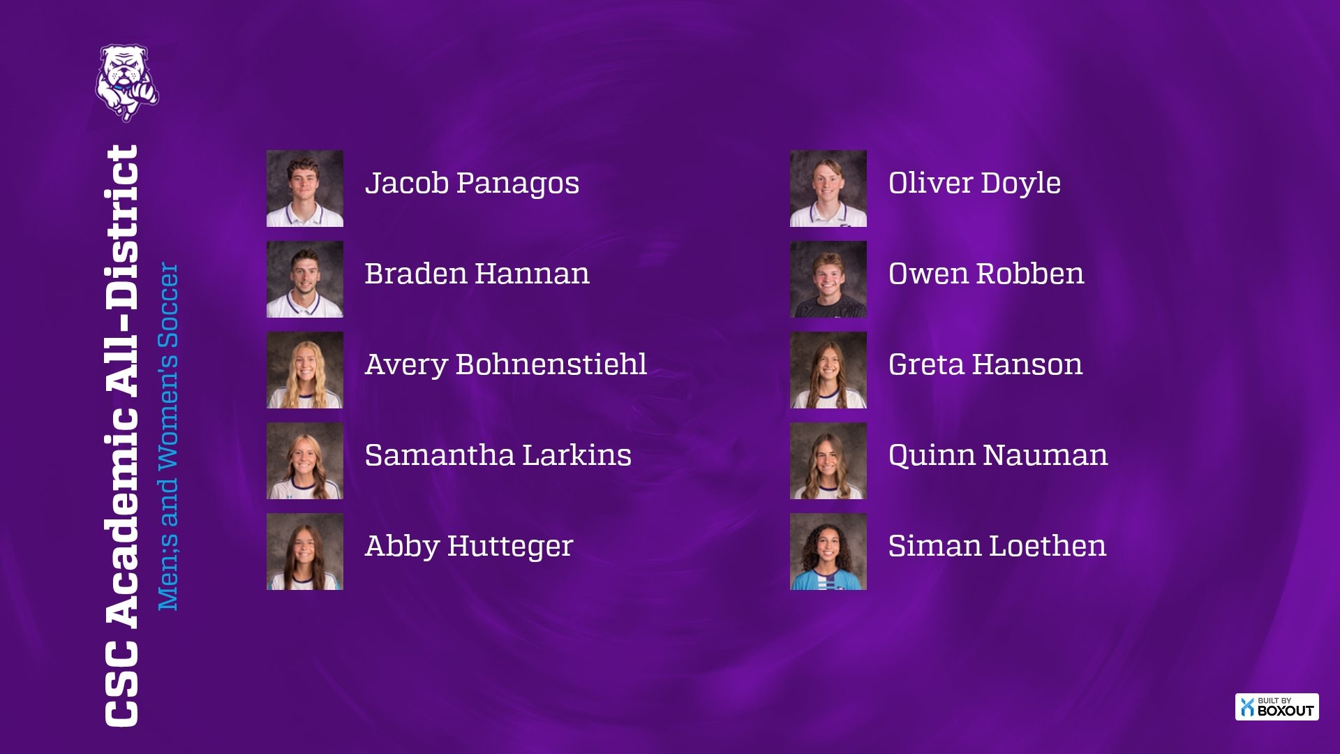 2025 CSC Soccer Academic All-District