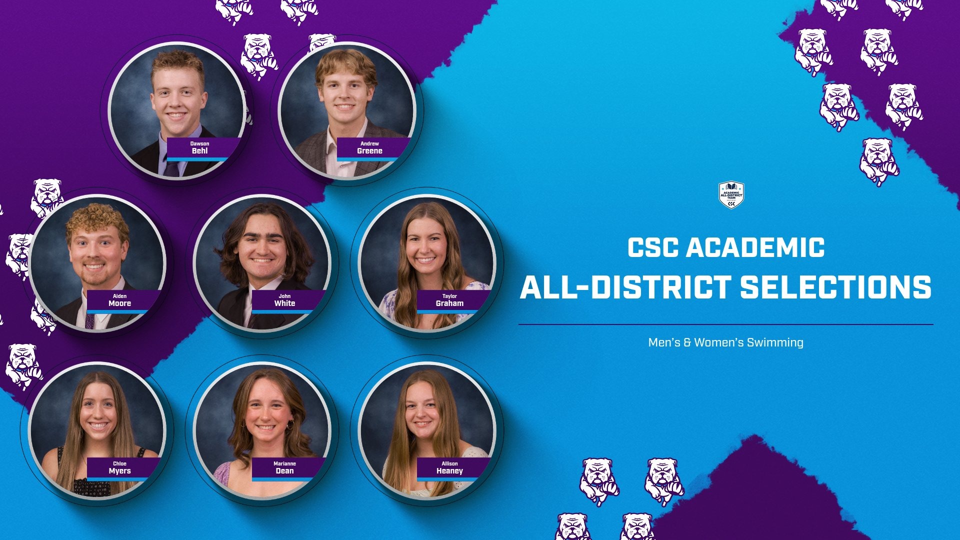 2026 CSC Academic All-District Swim Teams