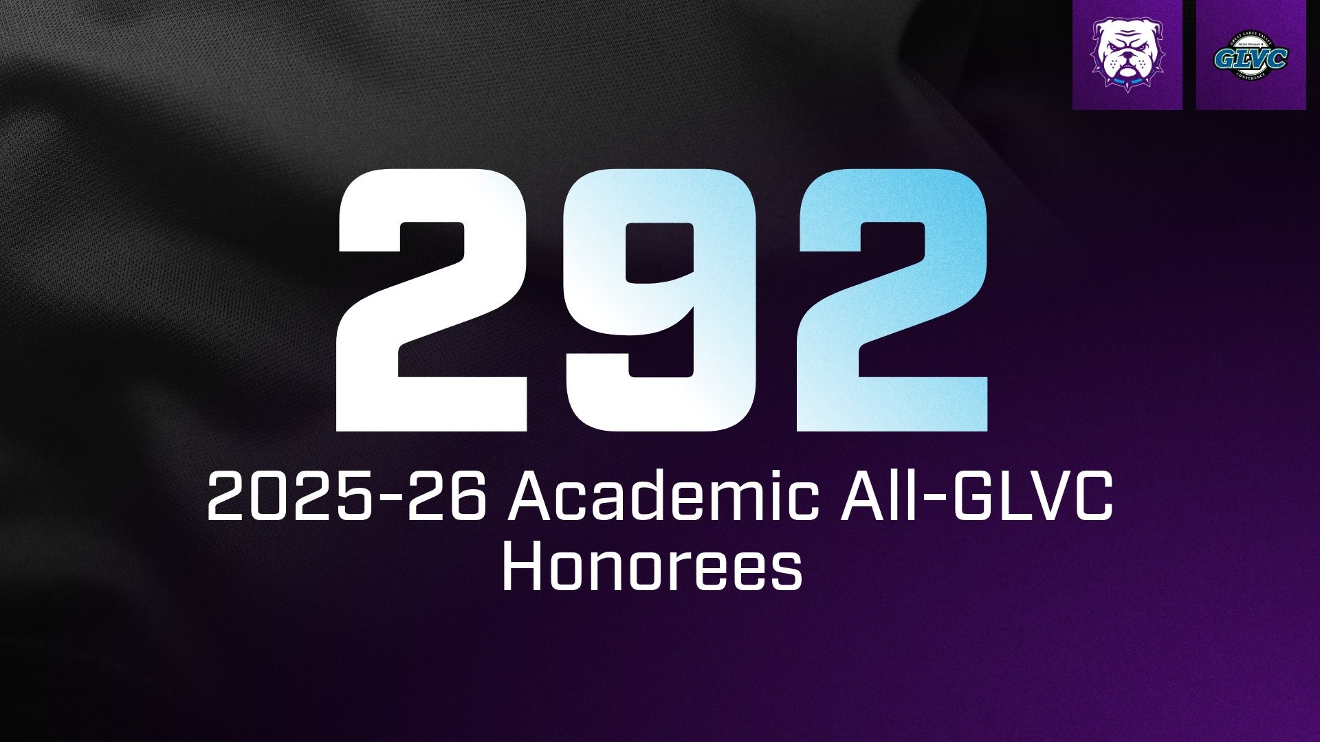 2026 Academic All-GLVC Awards Graphic highlighting 292 Academic All-GLVC Honorees for 2025-26.