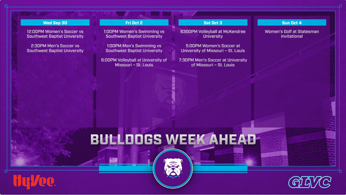 Bulldog Athletics Week Ahead: September 30-October 4.