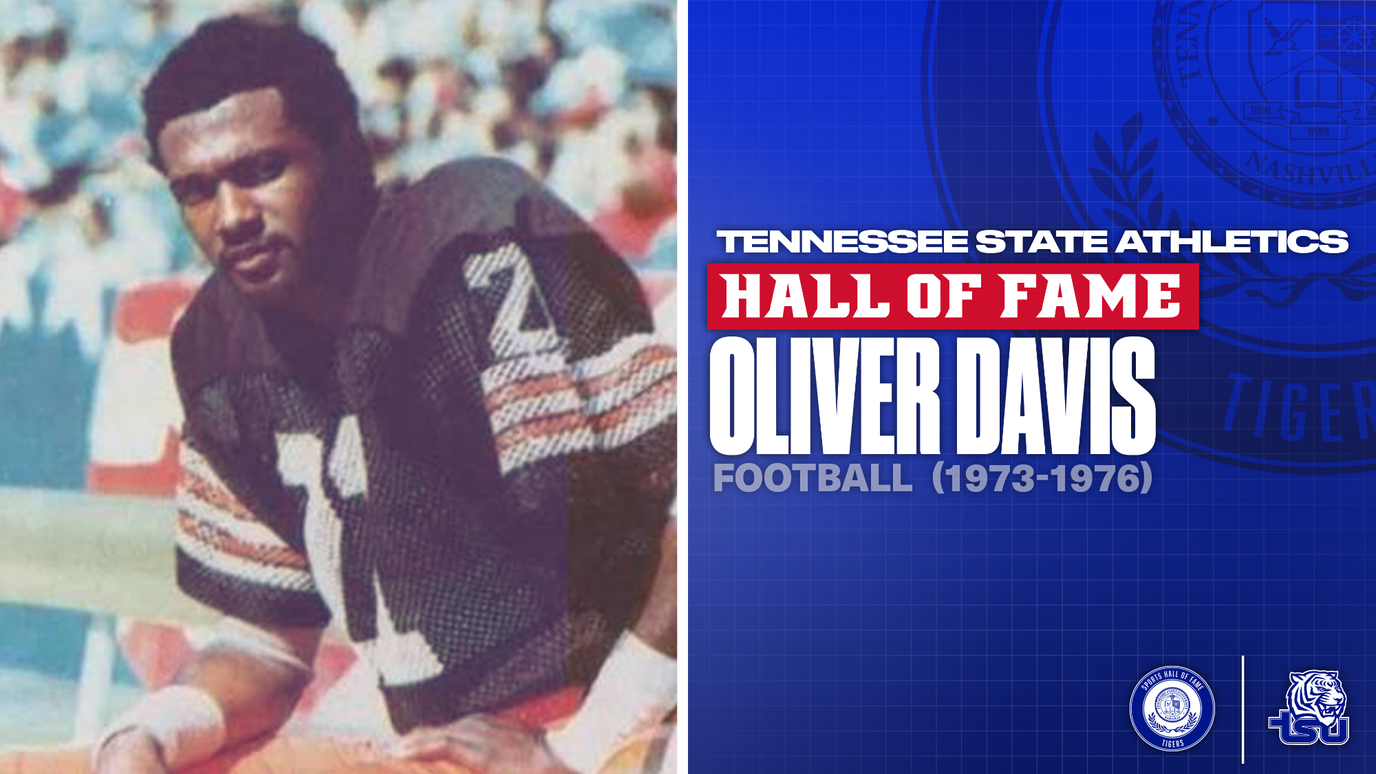 TSU HOF: Oliver Davis | Football | 1973-76