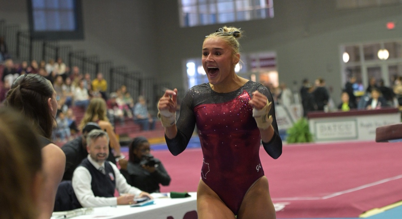 Sofia Isbell on vault in Home Quad 1