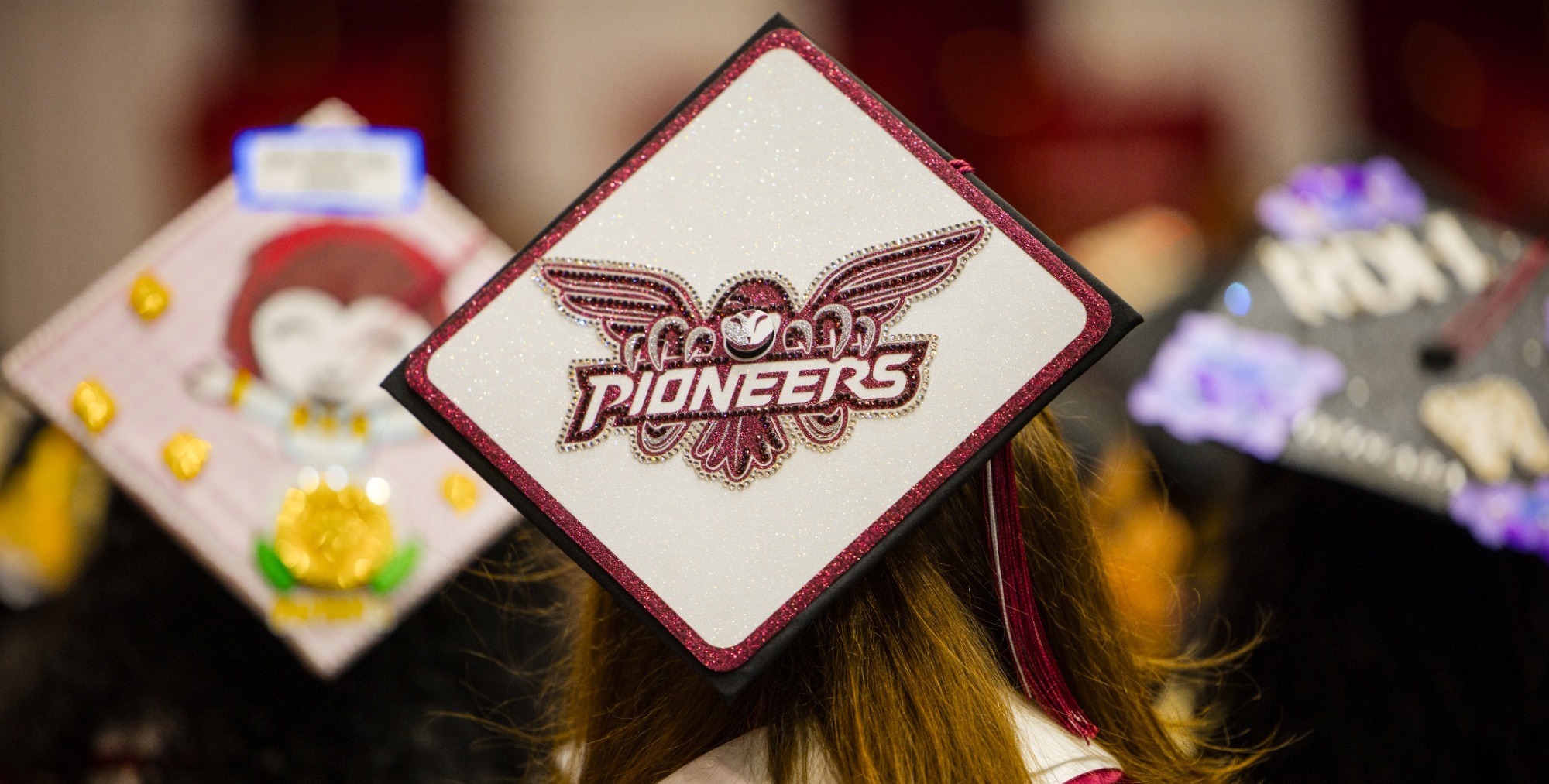 Pioneers cap at graduation. 