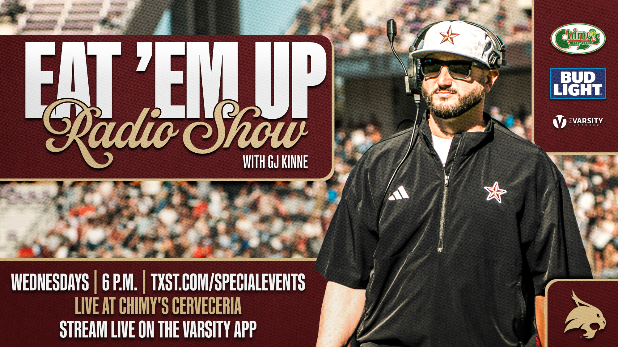 Chimy's Radio Show Graphic Promoting GJ Kinne's Live Shows on Wednesdays at 6pm