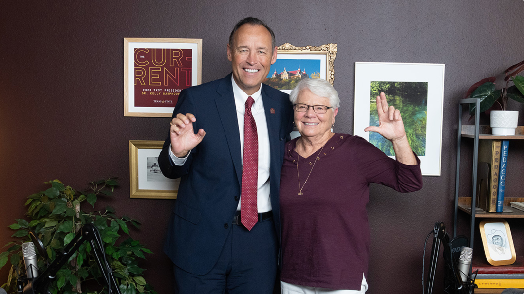 President Damphousse with Karen Chisum