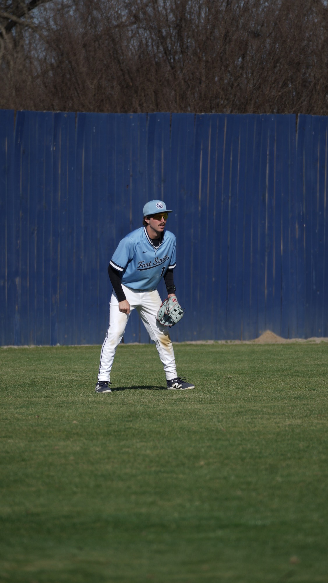 UAFS baseball player in a game at Crowder Field