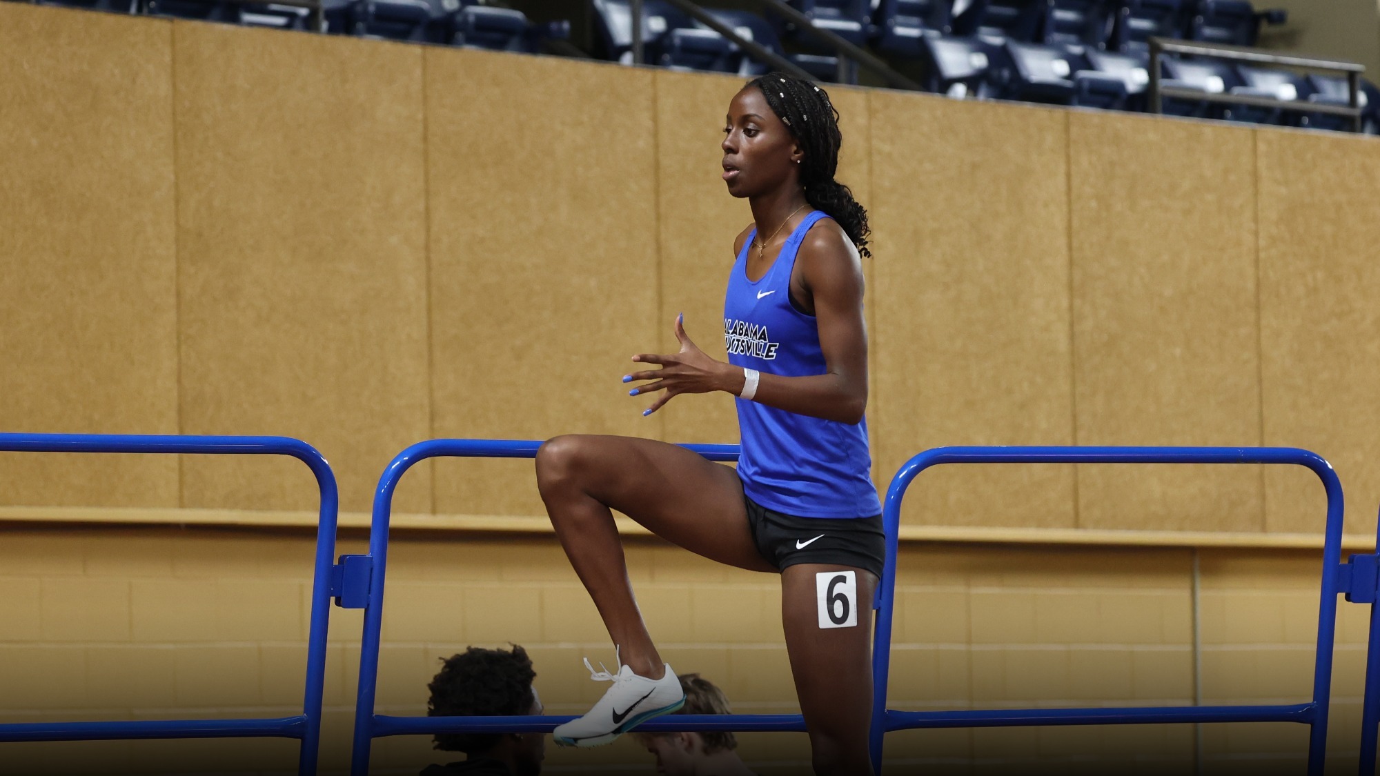 Amiah Murry warming up