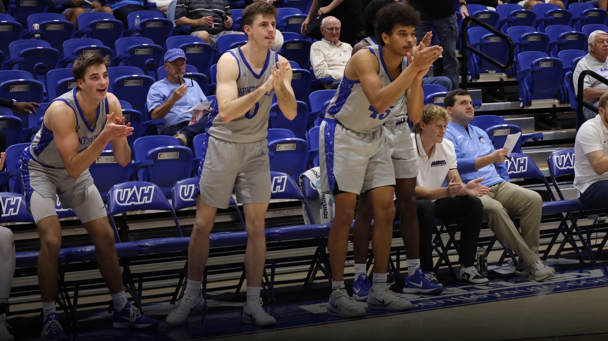 UAH bench celebrating a score