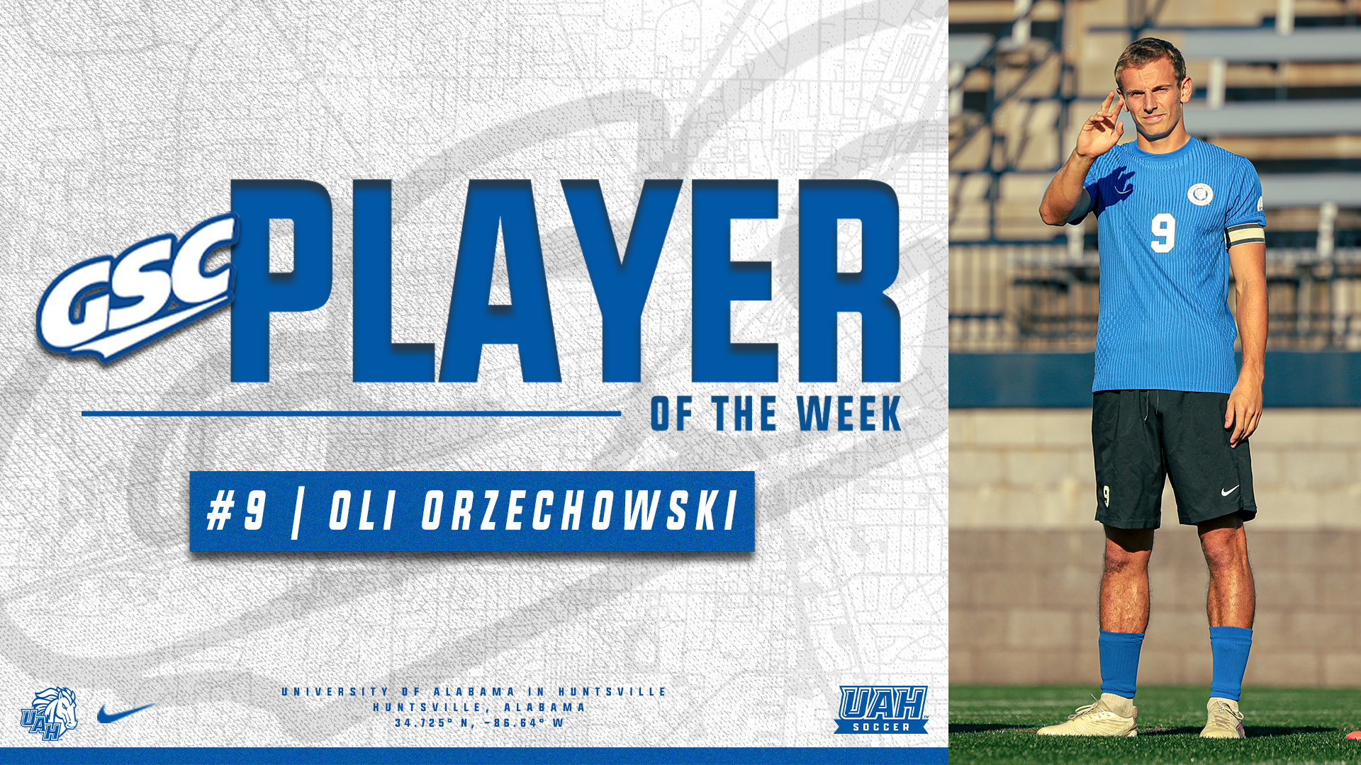 Oli Orzechowski named GSC Player of the Week (10.13)